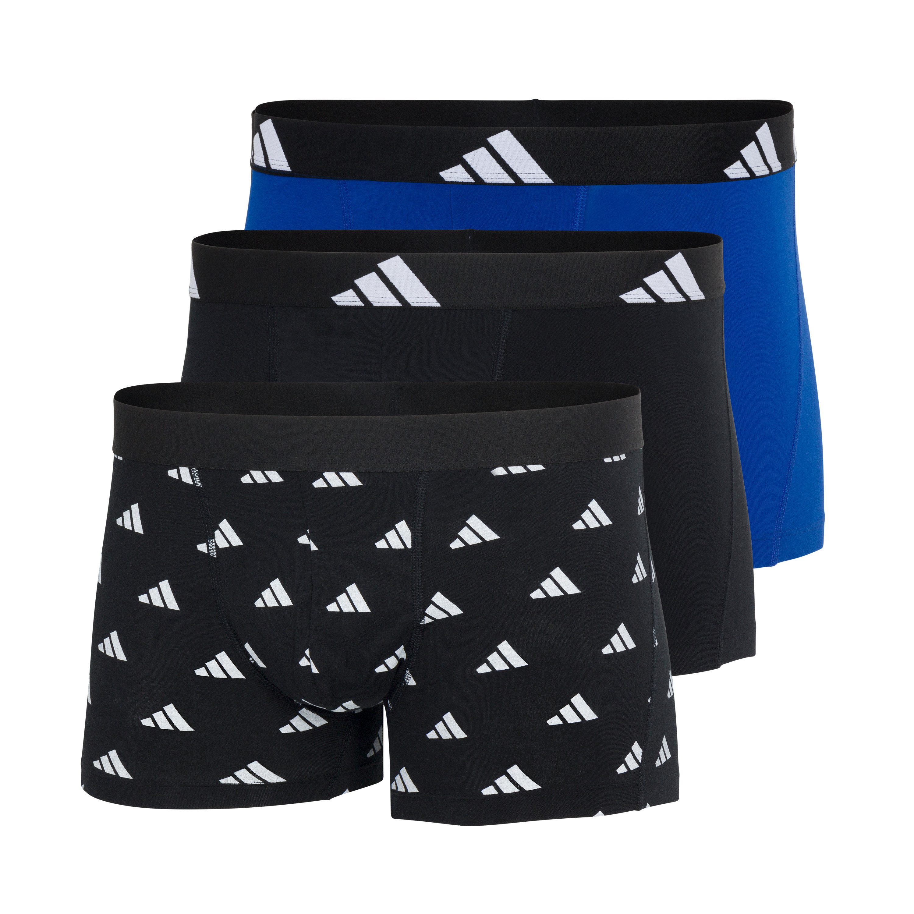 adidas Sportswear Trunk Active Flex Cotton (3er Pack) elastischer Logo-Bund, ohne Eingriff, Single Jersey-Qualität