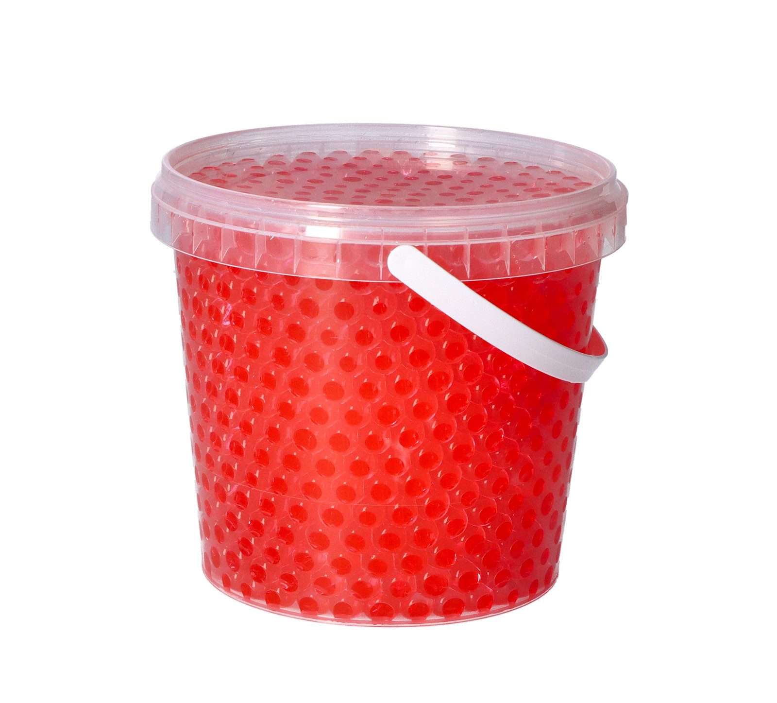 trendfinding Deko-Granulate 1 Liter Eimer Aqualinos Hydroperlen, Größe 0,8 bis 1,2 cm, Rot