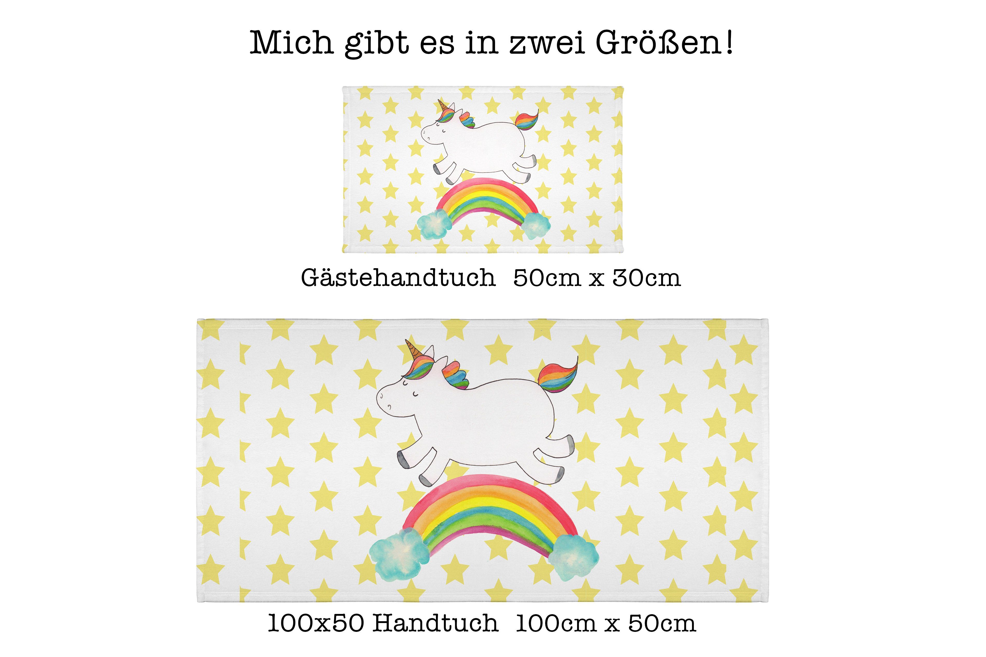 Regenbogen & Panda - Handtuch Weiß Mr. Geschenk, (1-St) Mrs. Einhorn Gästetuch, Kinder Hand, Unicorn, -