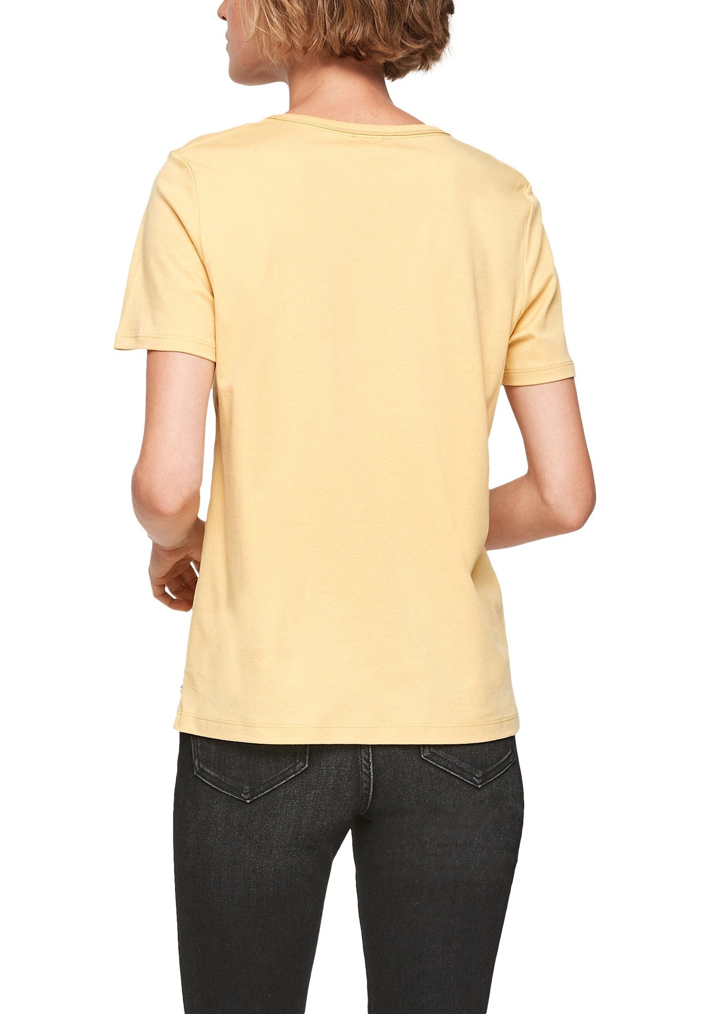 Damen Shirts s.Oliver Kurzarmshirt Jerseyshirt mit V-Ausschnitt (1-tlg)