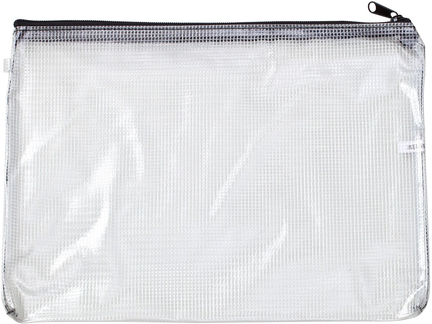 Rumold Prospekthülle Mesh-bag A4 Netzgewebe Reißverschluss transparent/schwarz