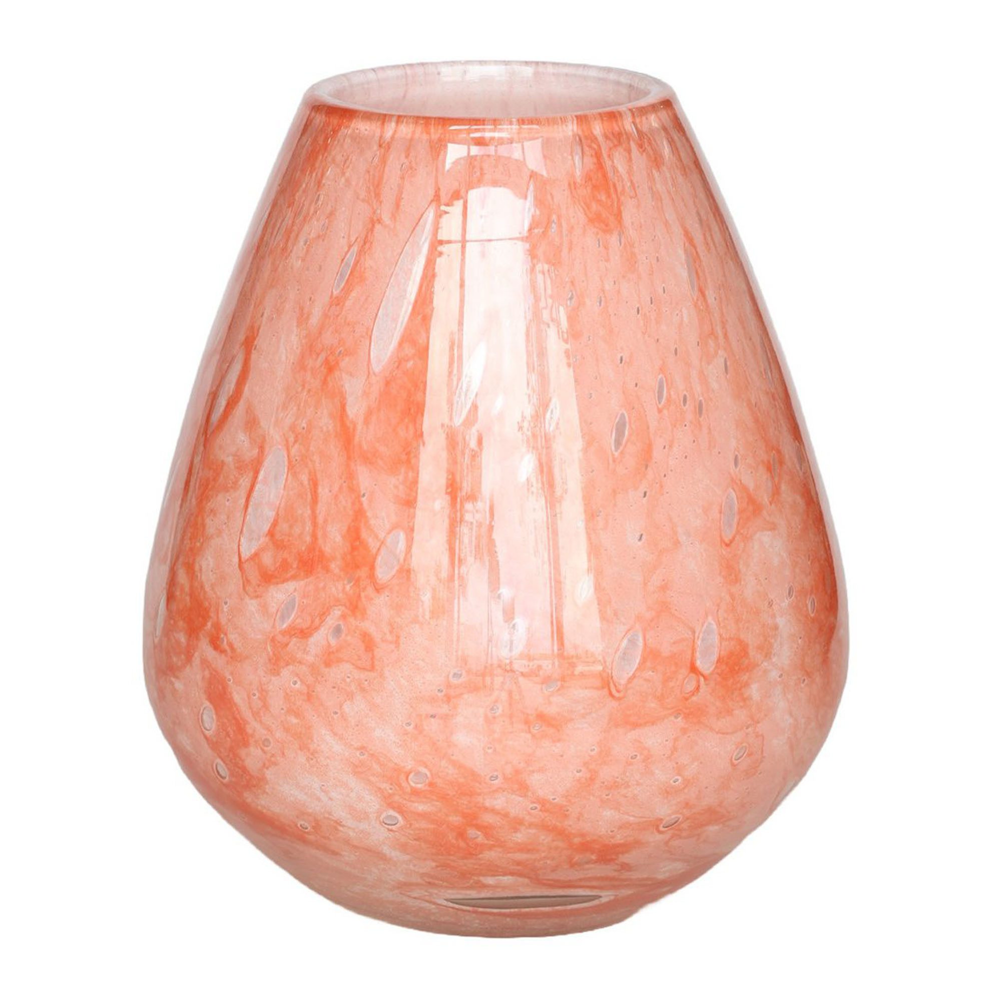 Vase the World Tischvase Glasvase hellrosa 20 cm bauchig Blumenvase (1 St., 1 Vase), mundgeblasen aus Glas, Blumenvase leicht gemustert