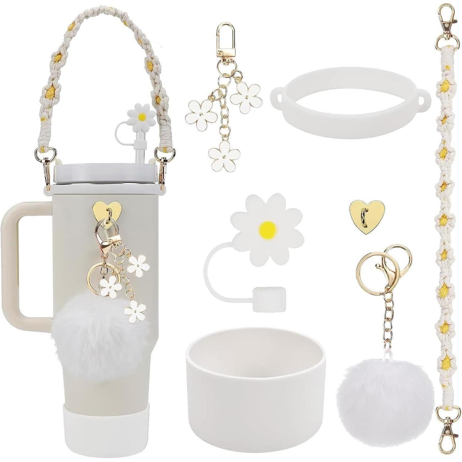 LuxusKollektion Tumbler-Glas Stanley Cup Zubehör Set – Silikon Stiefel, Strohhalm Abdeckung