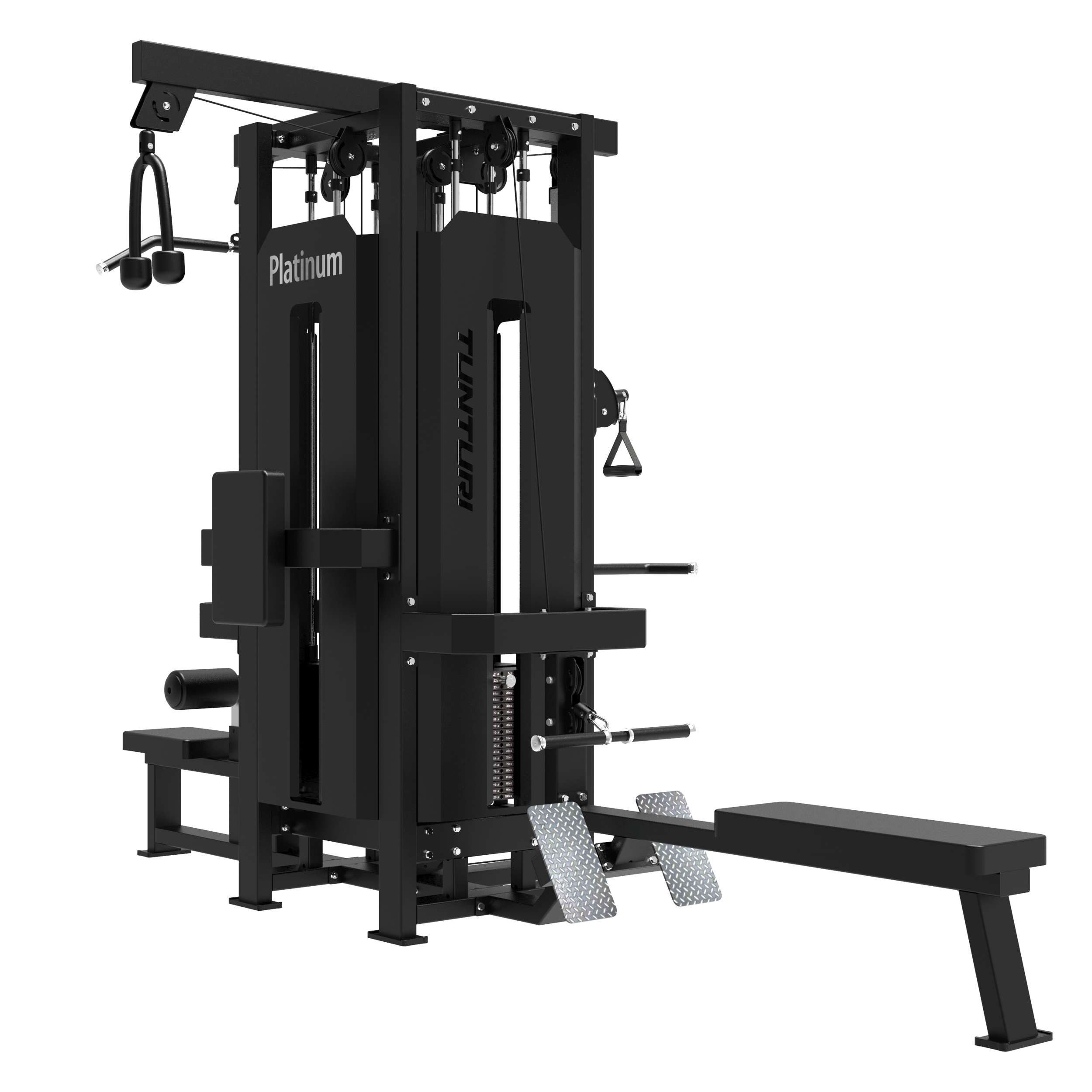 Tunturi Kraftstation Multi Fitnessstation mit 4 Stationen, Gewichtspaket, V-Serie