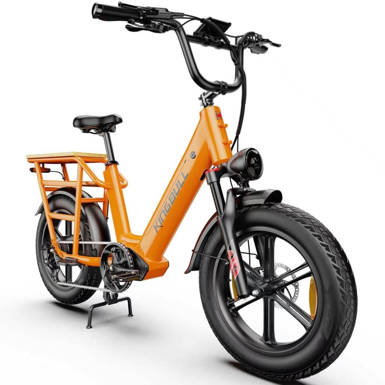 Vankel E-Bike Cityrad Cargo Damen u. Herren 20"x4" 960Wh 48V, max.100km Hydraulikbremsen, Kettenschaltung, Heckmotor, 960 Wh, (Beleuchtungsset mit Batterieladegerät, Batterieschlüssel, Werkzeug), Lasten-Elektrofahrrad mit Fat-Reifen, großem Transportträger