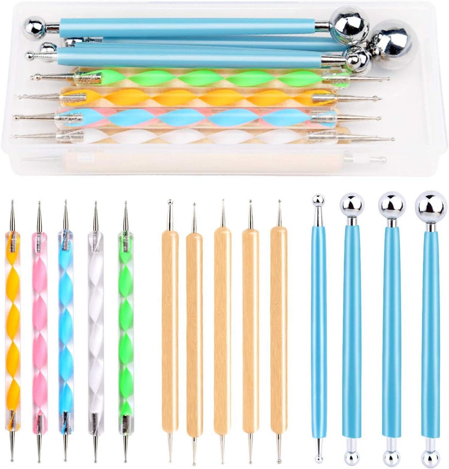Stopfnadel Punktierung Werkzeug Set 14 Stücke Dotting Tools Aufbewahrungsbox