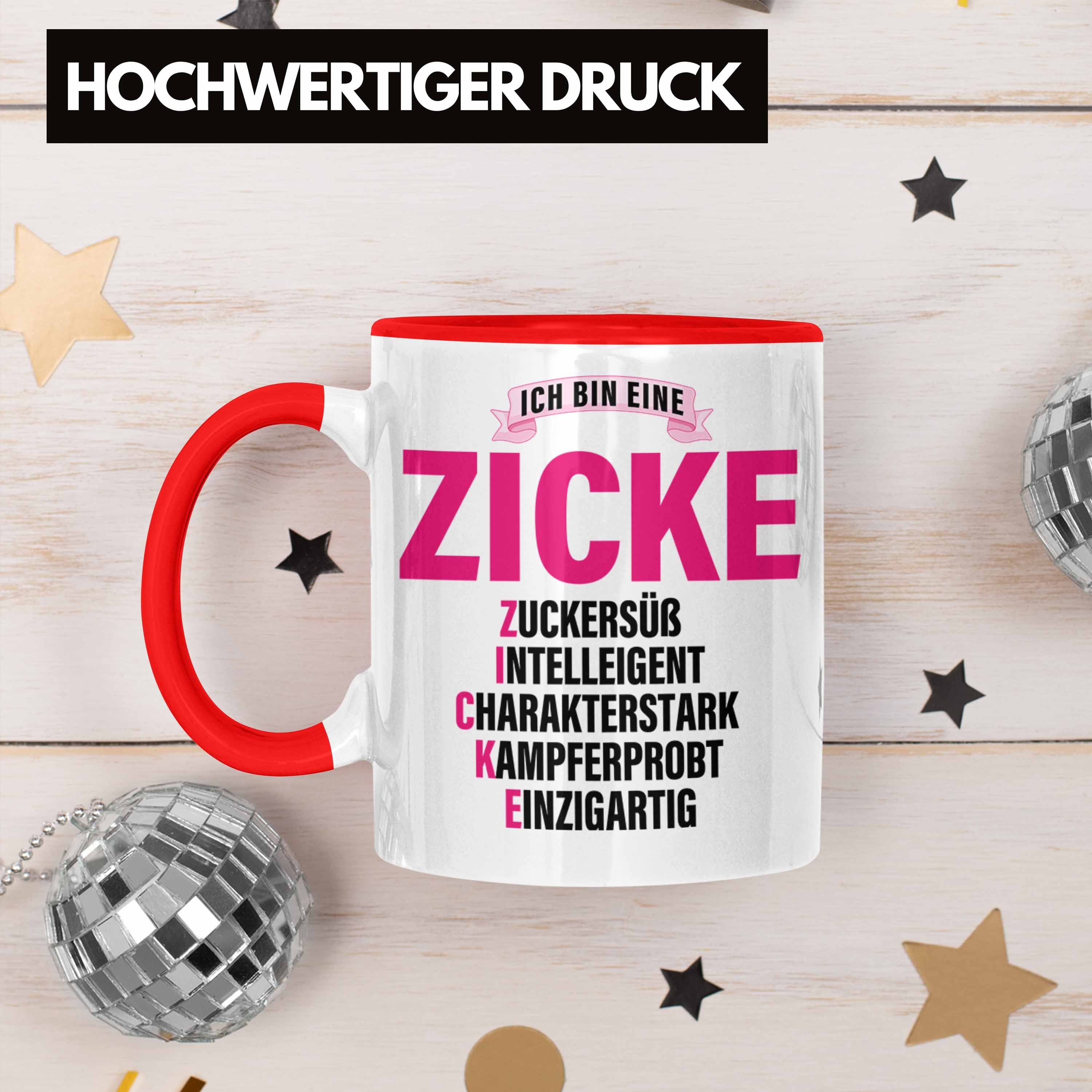 Tasse Geschenk Frau Lustig Frauen - Trendation für Rot Trendation Pink Zicke Kaffeetasse Tasse