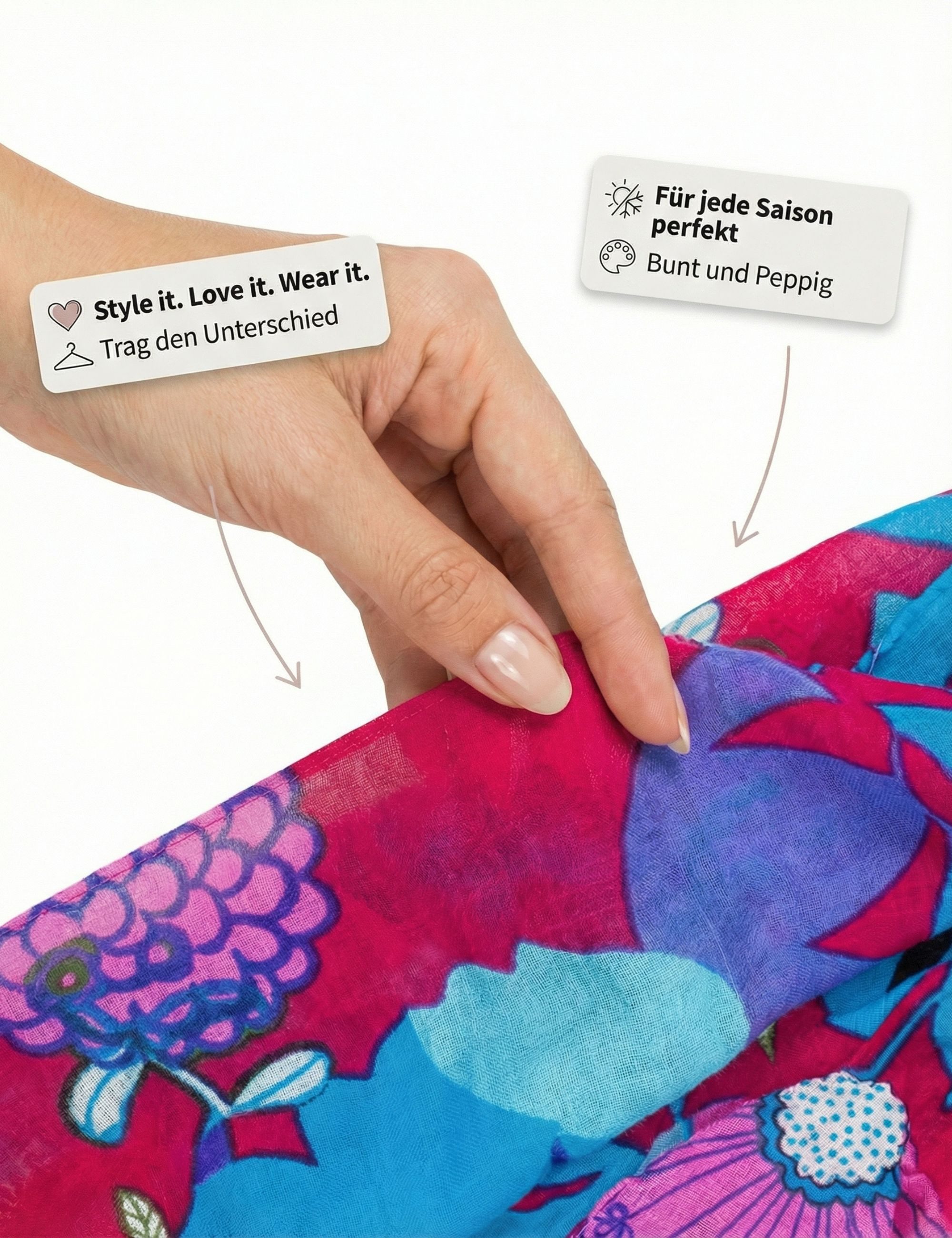 Sunsa Loop Damen Loop Schal. 100% Viskose Schlauchschal. Loopschal, bedruckt mit Blumenmotiv