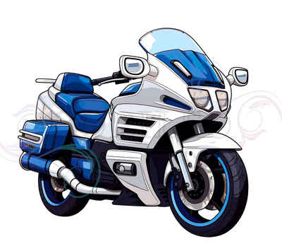Corileo Aufnäher Aufbügler Bügelmotiv Bügelbild Polizeimotorrad Motorrad, Bügelbar