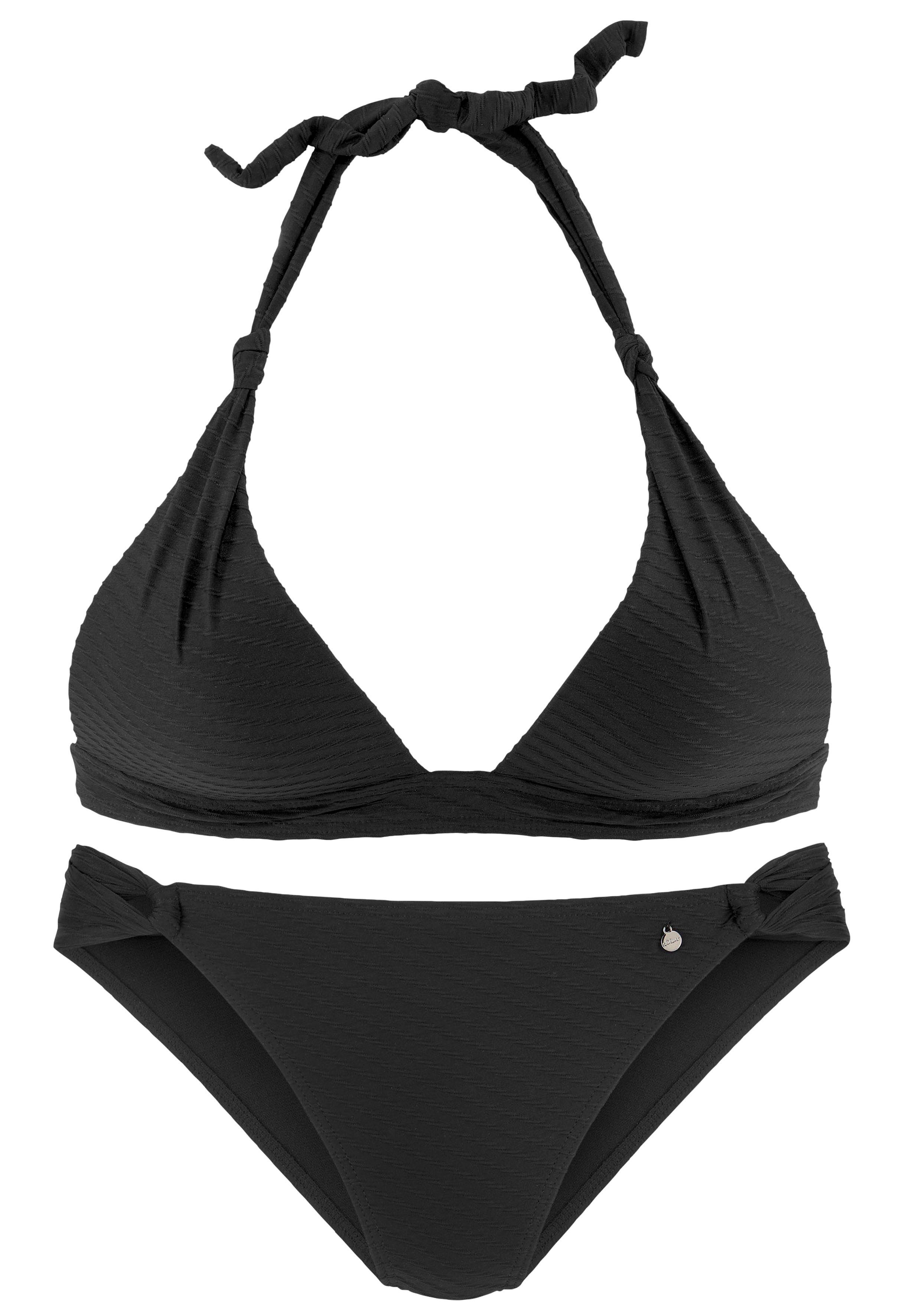 Triangel-Bikini Zierknoten mit schwarz s.Oliver