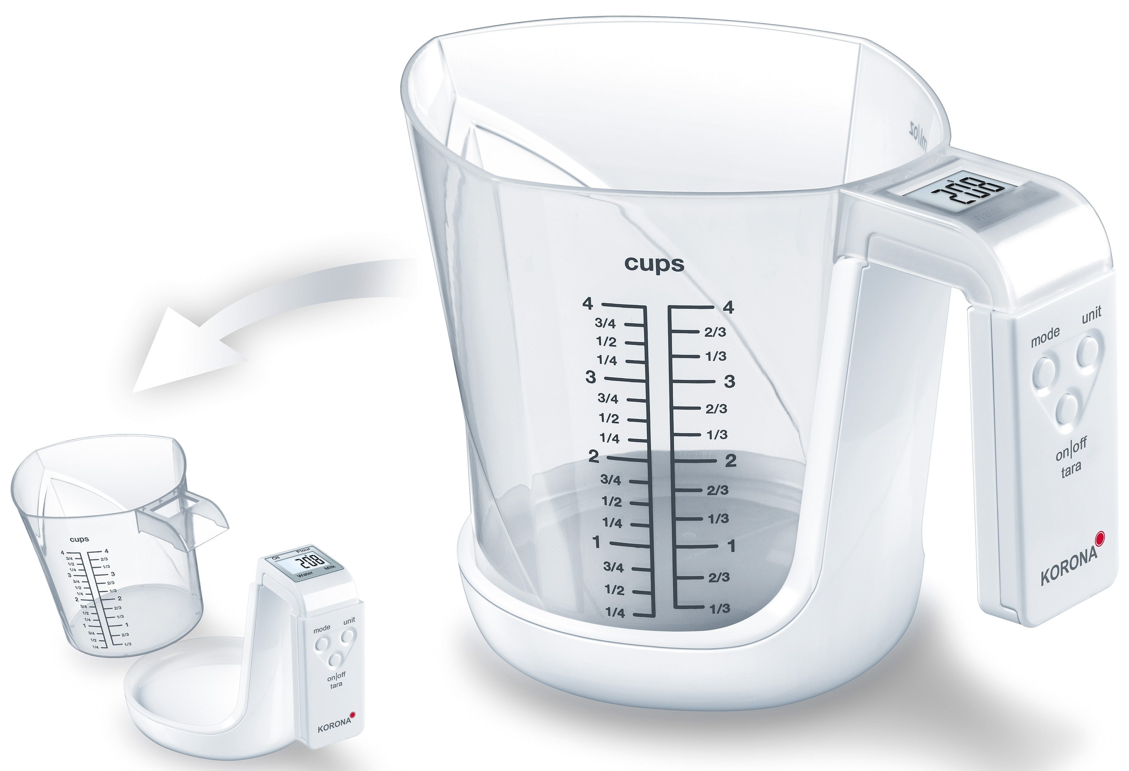 KORONA Küchenwaage MIA, 2 in 1 Funktion: Wiegen und Messen