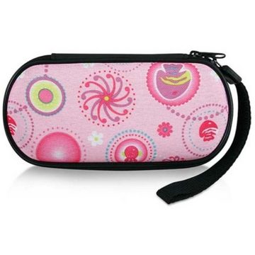 Speedlink Konsolen-Tasche Carry Case Hard-Case Tasche Bag Rosa, Schutz-Hülle Karabiner Etui für Sony PSP Classic Fat Slim&Lite Street