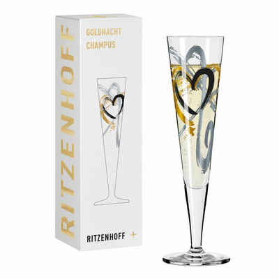 Ritzenhoff Champagnerglas Goldnacht Champagner 001, Kristallglas, Made in Germany
