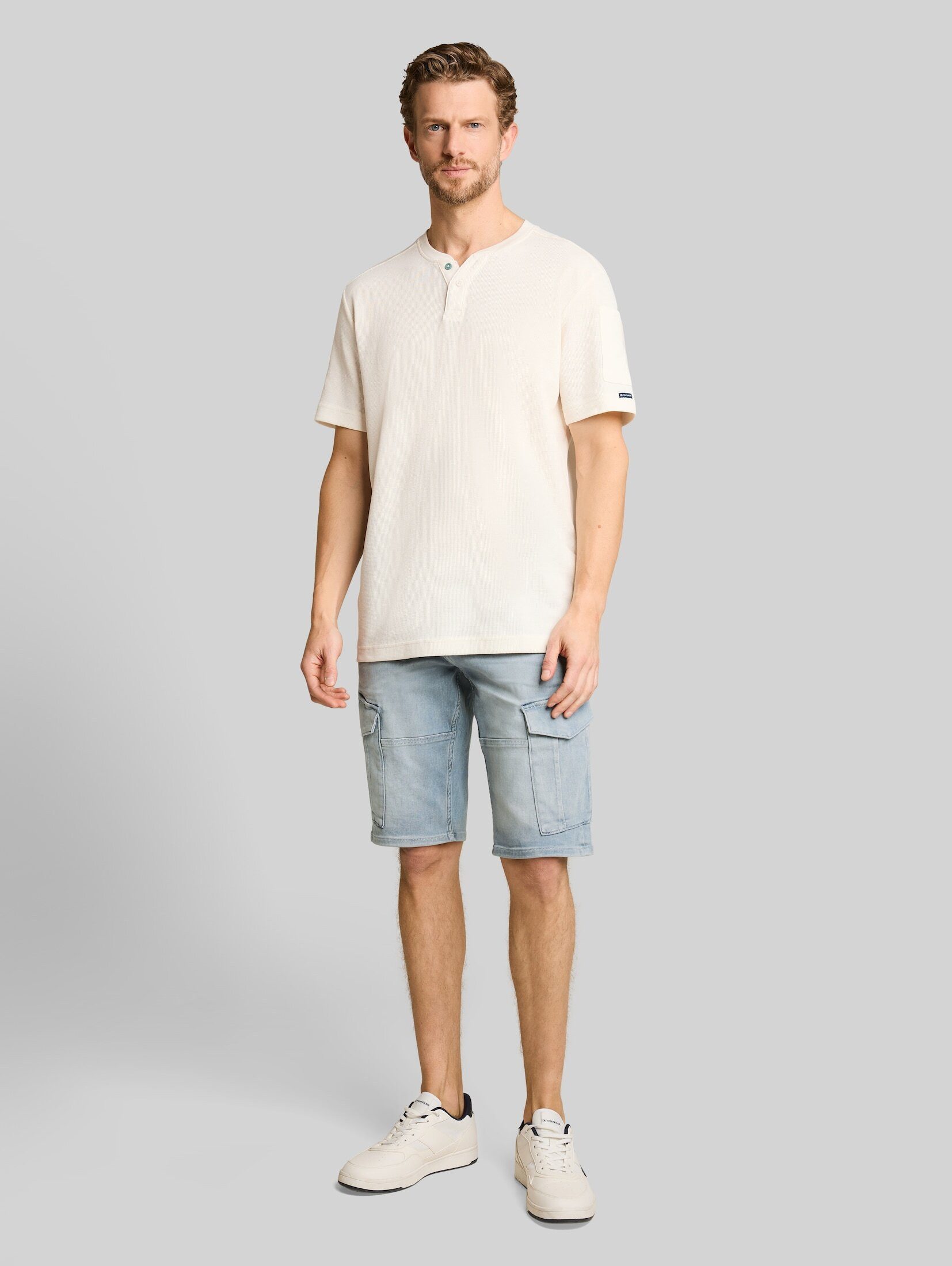 TOM TAILOR Shorts Jeanshosen TTMARVIN STRAIGHT Cargo Jeans Shorts