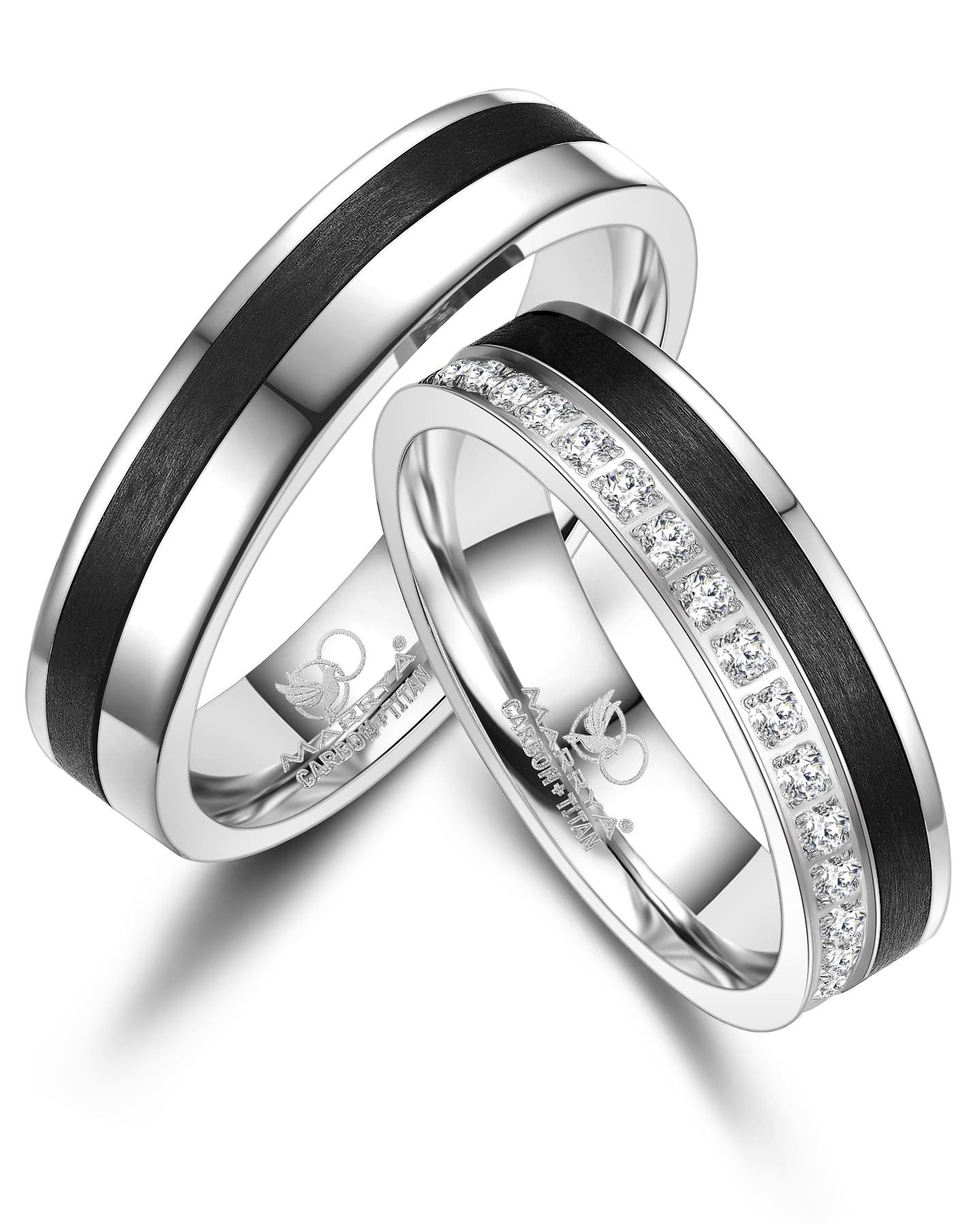 MARRYA Verlobungsring MARRYA Carbon Ringe Trauringe Eheringe Partnerringe