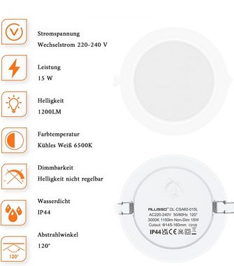 GelldG Deckenleuchten LED Einbaustrahler 220V Ultra flach 20W Deckenspots Warm weiß