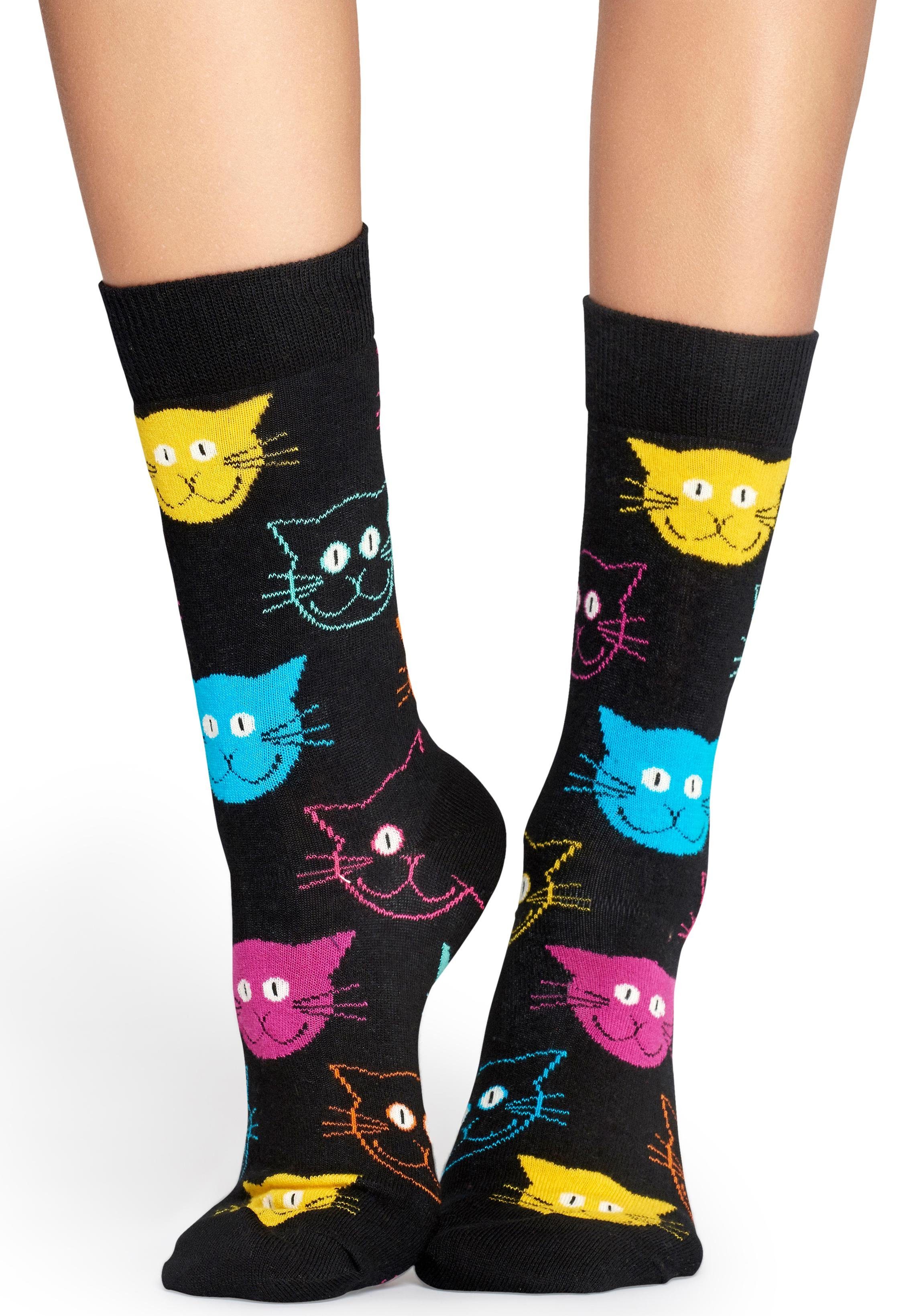 Happy Socks Socken »Cat« mit bunten Katzengesichtern online kaufen | OTTO