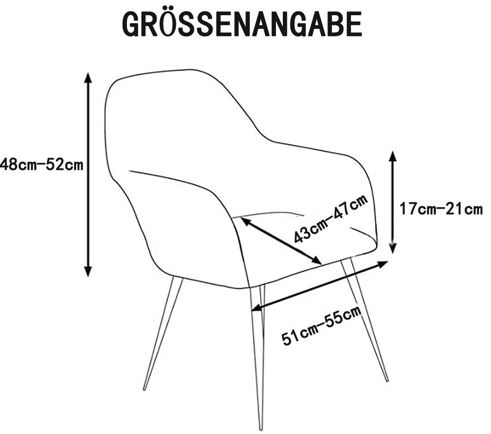 Minicloss Stuhlhusse Stretch Stuhlhussen-Bezüge Mit Armlehne, Stuhlhusse