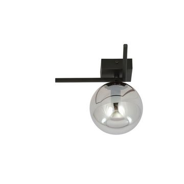 Licht-Erlebnisse Deckenleuchte EINAR, ohne Leuchtmittel, Metall Rauchglas E14 Schwarz Graphit Kugel Schirm Modern