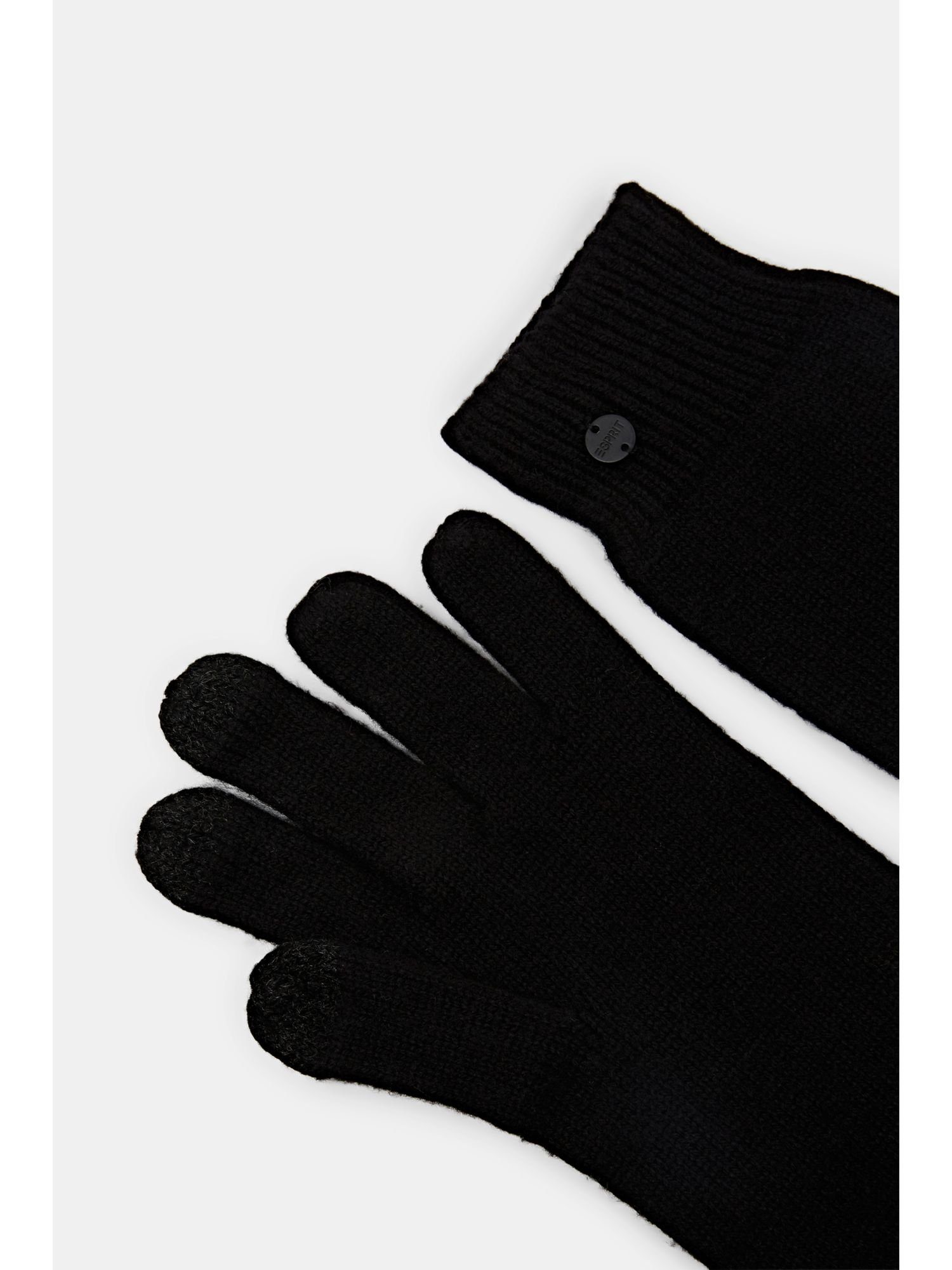 Strickhandschuhe Esprit BLACK Rippstrick-Handschuhe