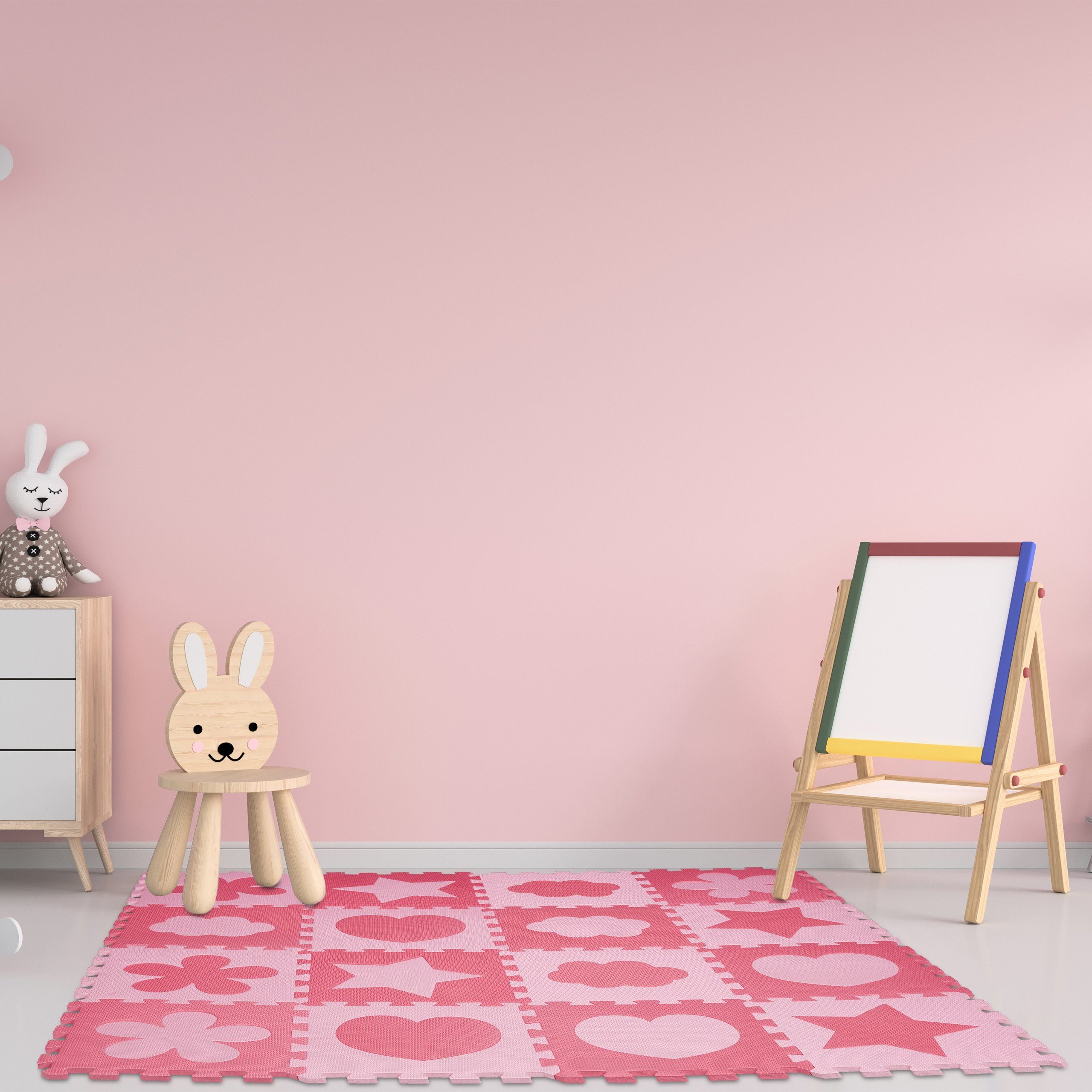 relaxdays Spielmatte 52-tlg. Puzzlematte mit Rand günstig online kaufen