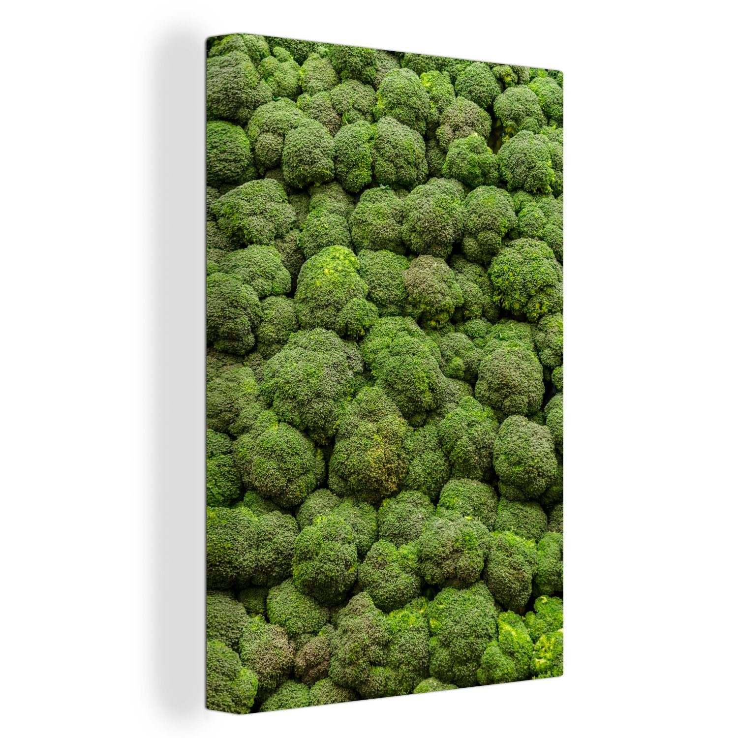 OneMillionCanvasses® Leinwandbild Ein Bild voller Brokkoli, (1 St), Leinwandbild fertig bespannt inkl. Zackenaufhänger, Gemälde, 20x30 cm