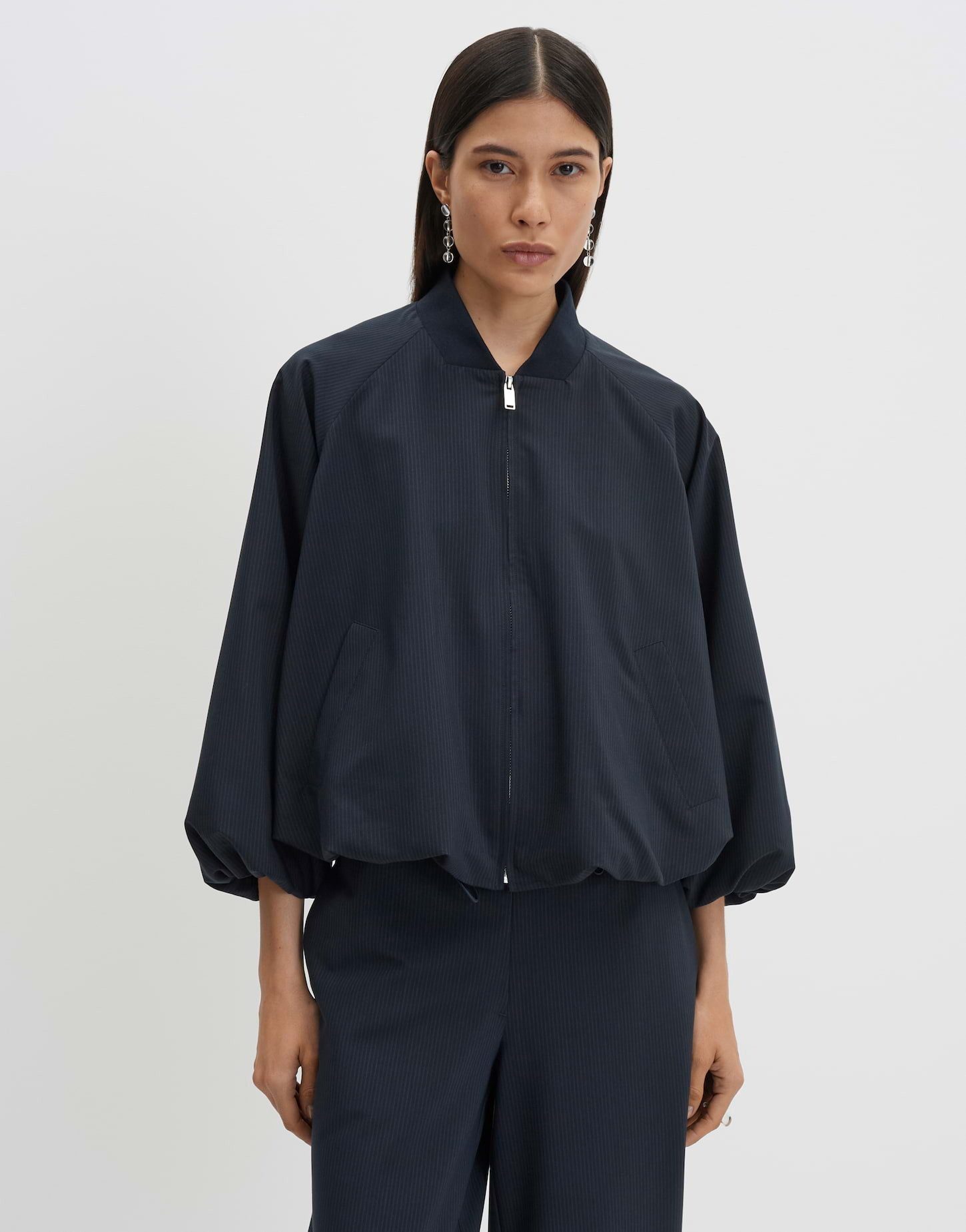 someday Jackenblazer Noela aus Webware mit Nadelstreifen Formstabiler Look mit Blousonkragen