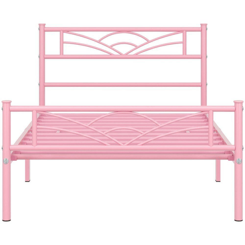 Yaheetech Bettgestell Metallbett, Bettrahmen mit Kopfteil, Doppel/Einzelbet günstig online kaufen