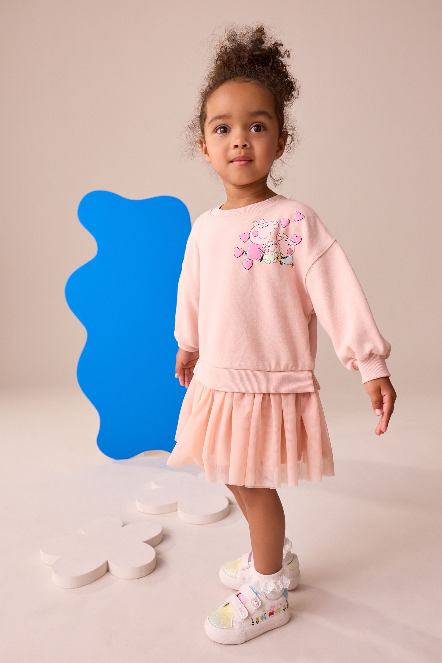 Next Tüllkleid Sweatkleid mit Mesh, Peppa günstig online kaufen