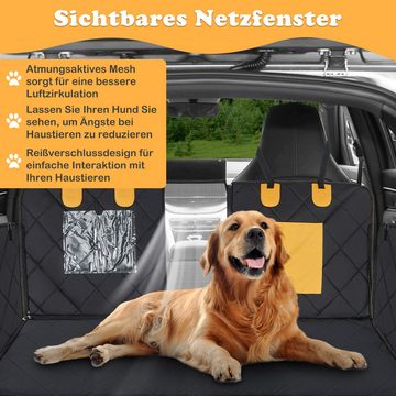 KOMFOTTEU Tier-Autoschondecke, Hundedecke mit Netzfenster & Taschen