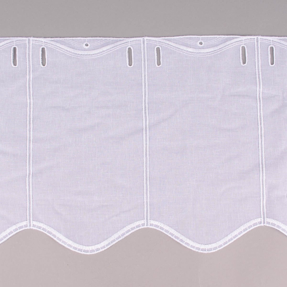 SCHÖNER LEBEN. Vorhang Bistrogardine Meterware Panneaux Scheibengardine nähfrei weiß 30cm, leicht perforiert, Stickerei/Stickstoff, bestickt,pflegeleicht