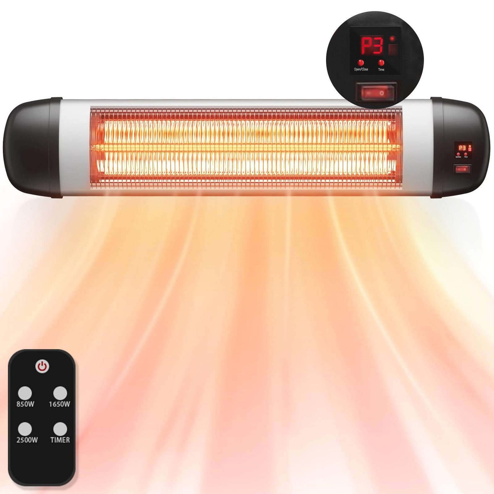 Nettlife Infrarotstrahler infrarot heizstrahler draußen 2500W mit Fernbedie günstig online kaufen