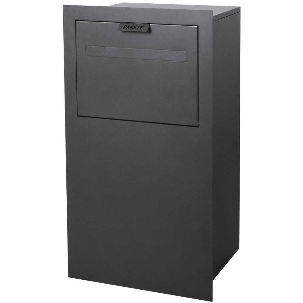 Letterbox24 Briefkasten OSKAR Durchwurfpaketbriefkasten für Zaun und Mauer in RAL 7016, - Briefkasten in RAL 7016