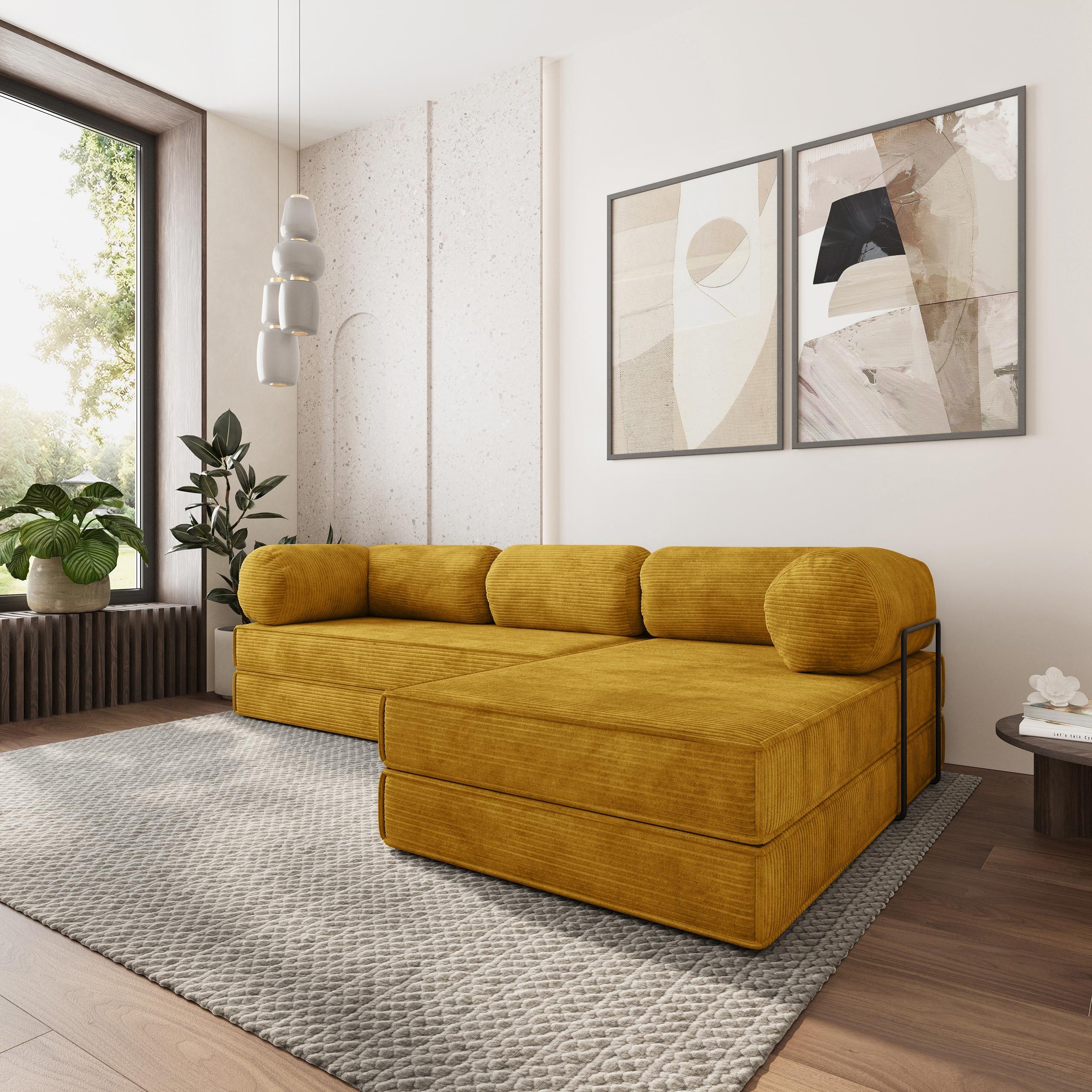 Masseno Ecksofa ETERA modulares Boneless Sofa mit Schlaffunktion