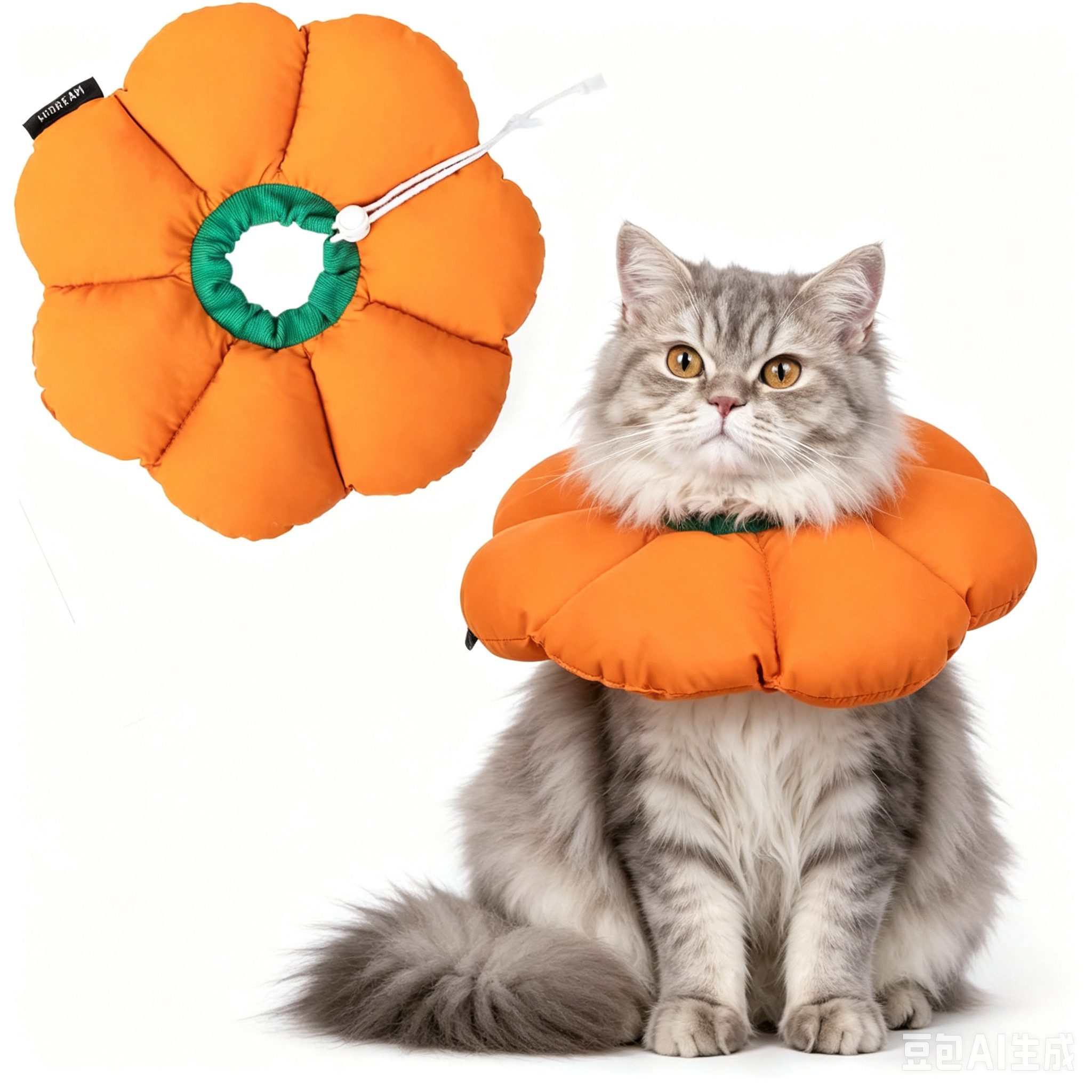 TUWENA Schutzkragen Halskrause Katze, Einstellbarer Katzenhalsband, Blumen Katzenkegel, Verstellbar, Leicht & Weich, Wundschützend, Wasserdicht, Dekorativ