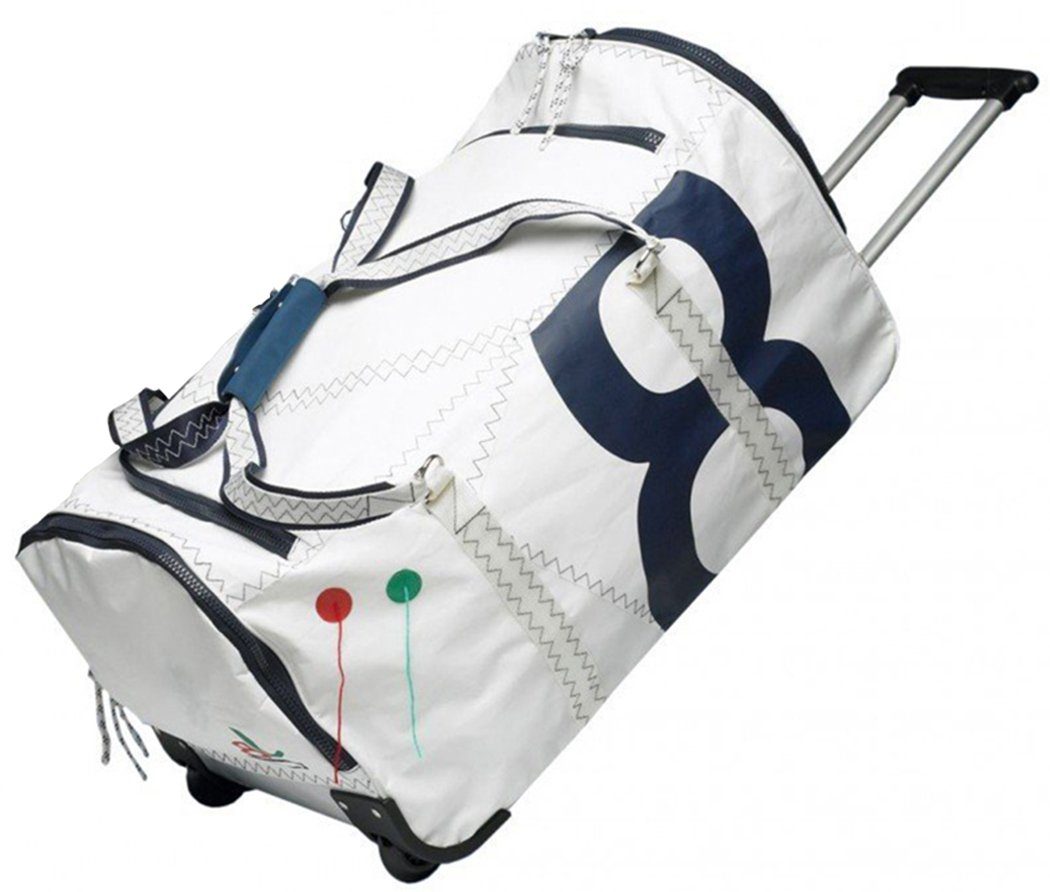 Trolley Sea Boy Reise Trolley aus Segeltuch Weiß/Marineblau