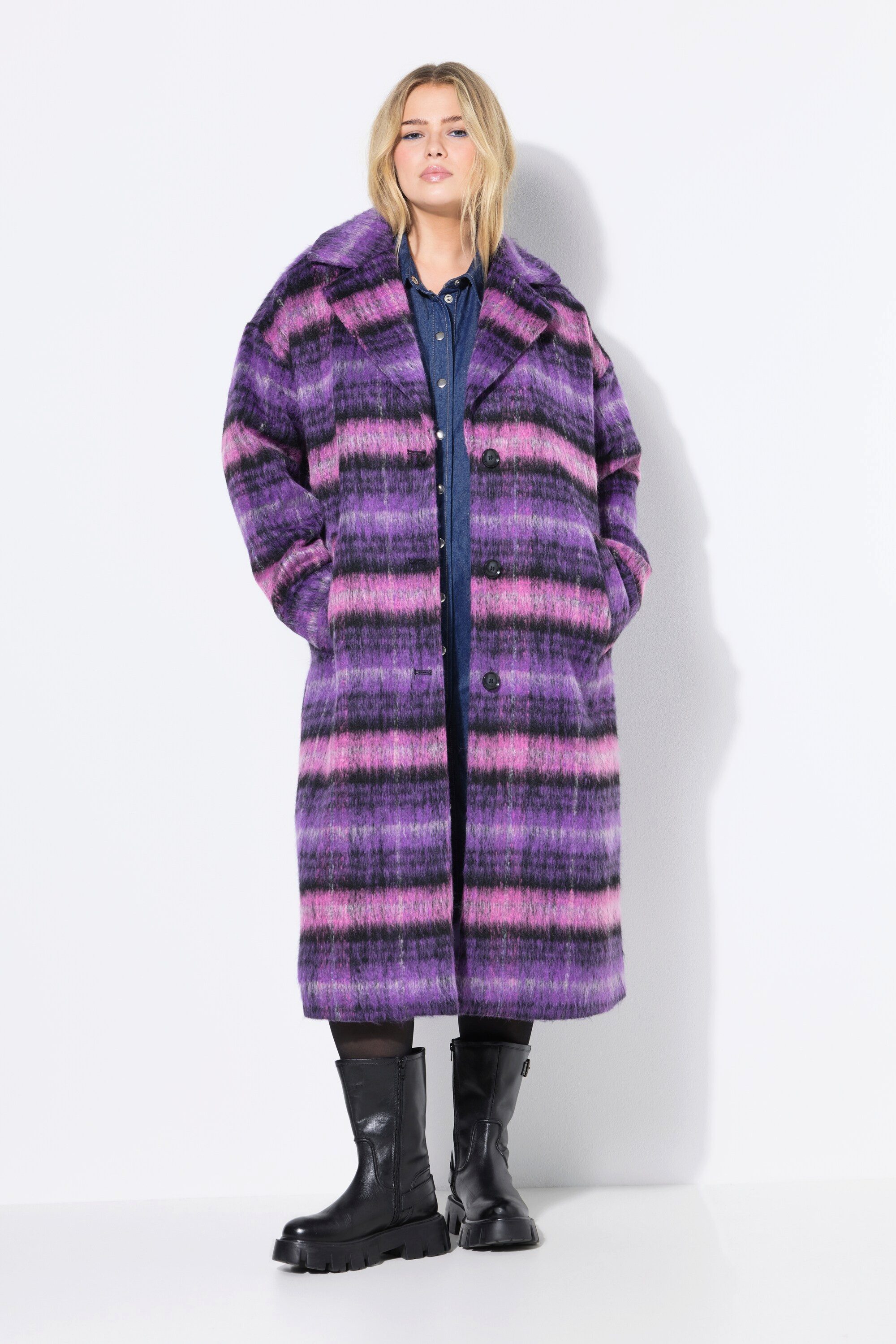 Studio Untold Wintermantel Karomantel oversized Reverskragen günstig online kaufen