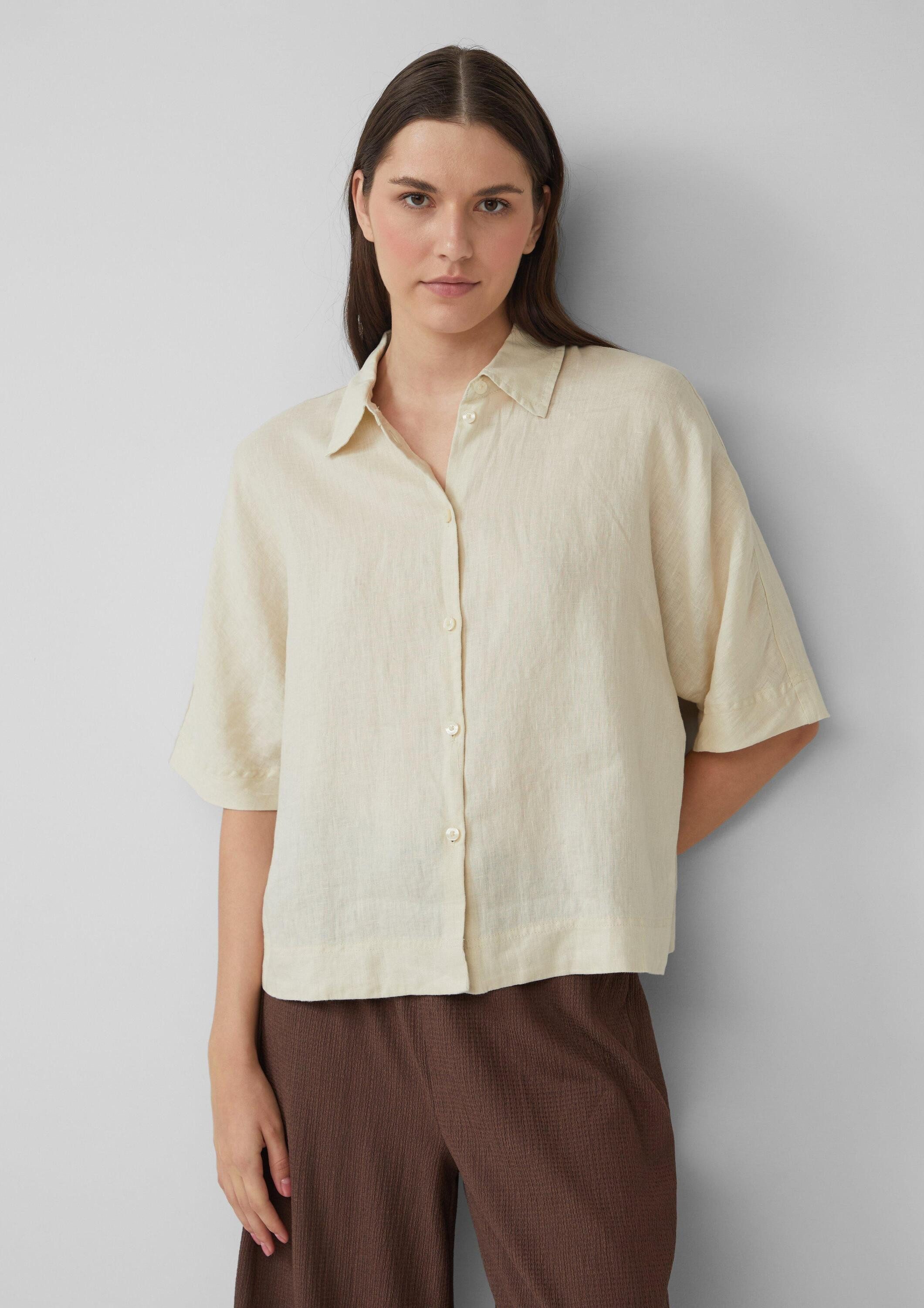s.Oliver Kurzarmbluse Bluse Kurzarmbluse aus Leinen im Relaxed Fit günstig online kaufen