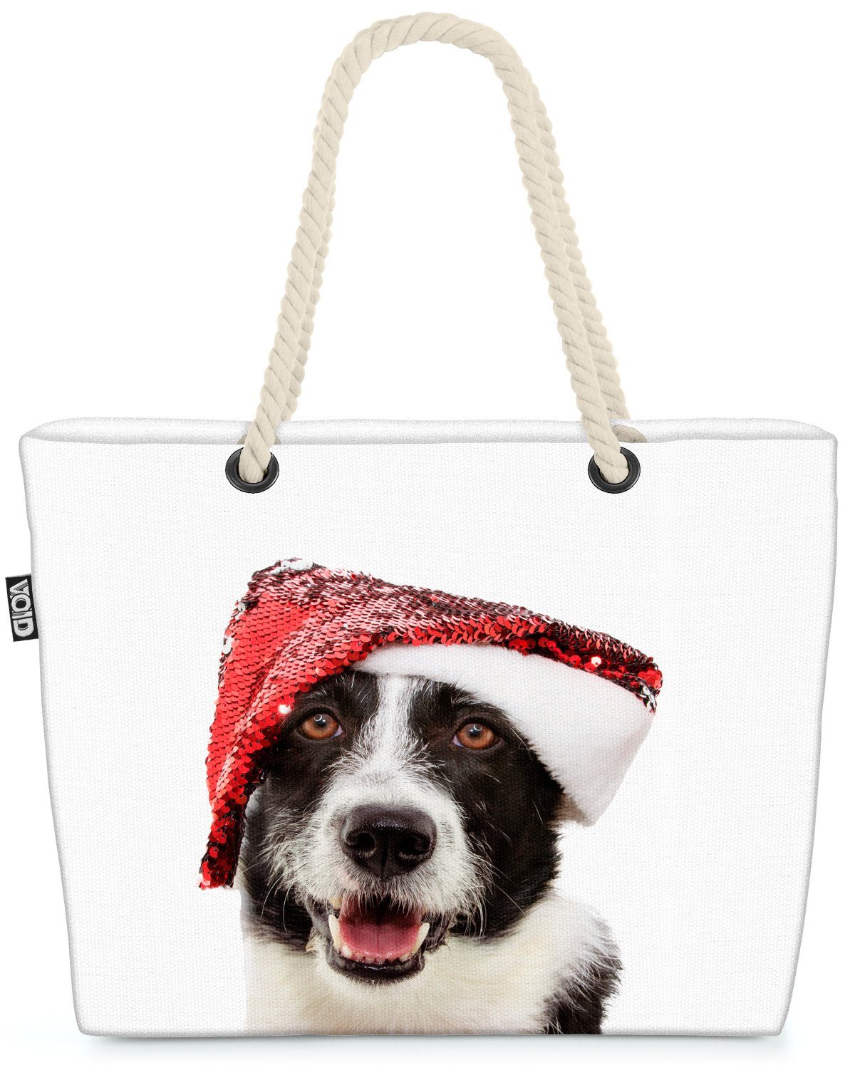 VOID Strandtasche (1-tlg), Weihnachtshunde Hunde Nikolaus Weihnachtshunde Hunde Nikolaus Weihnac