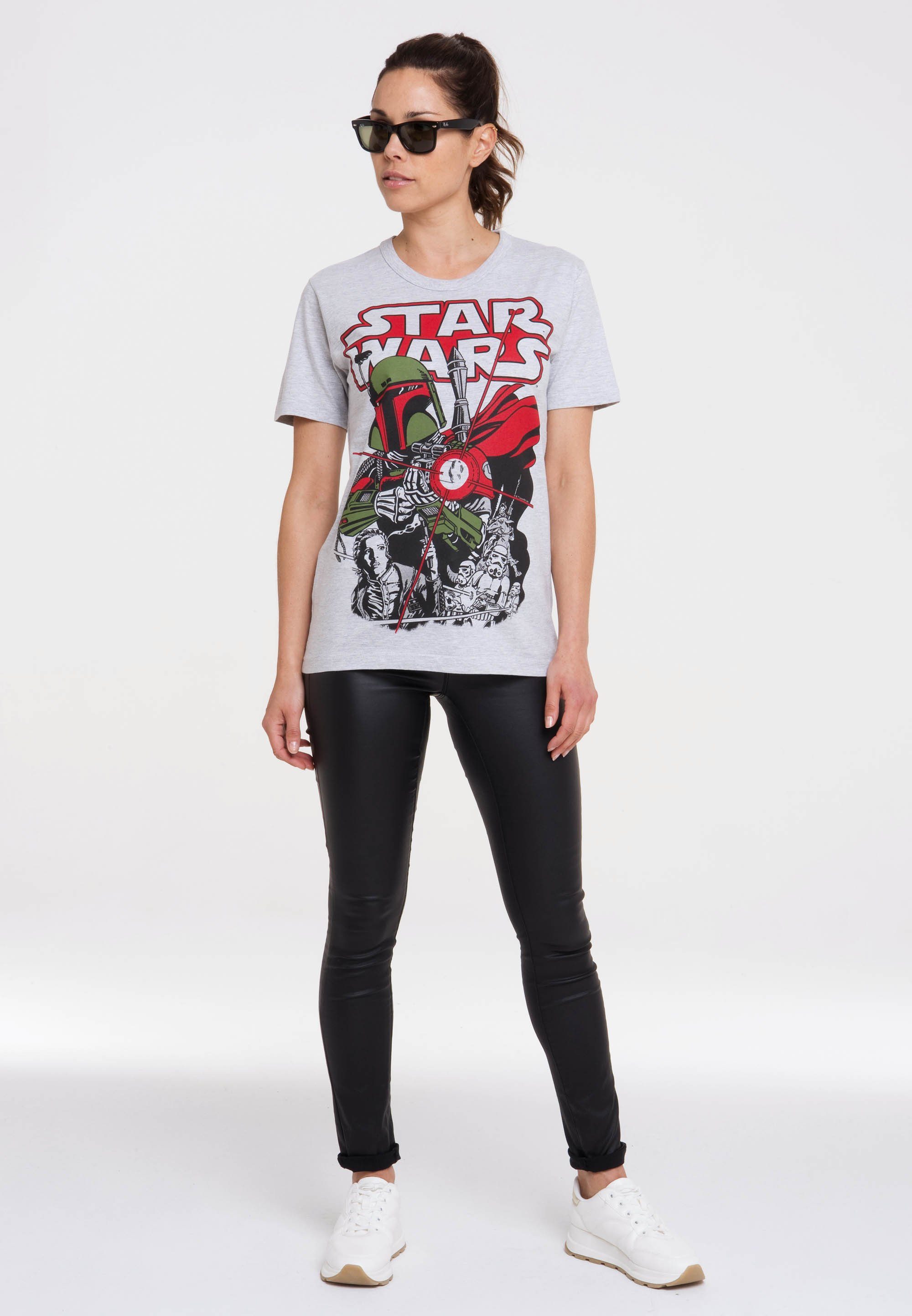 LOGOSHIRT T-Shirt Star Wars mit Fett Print - lizenziertem Boba