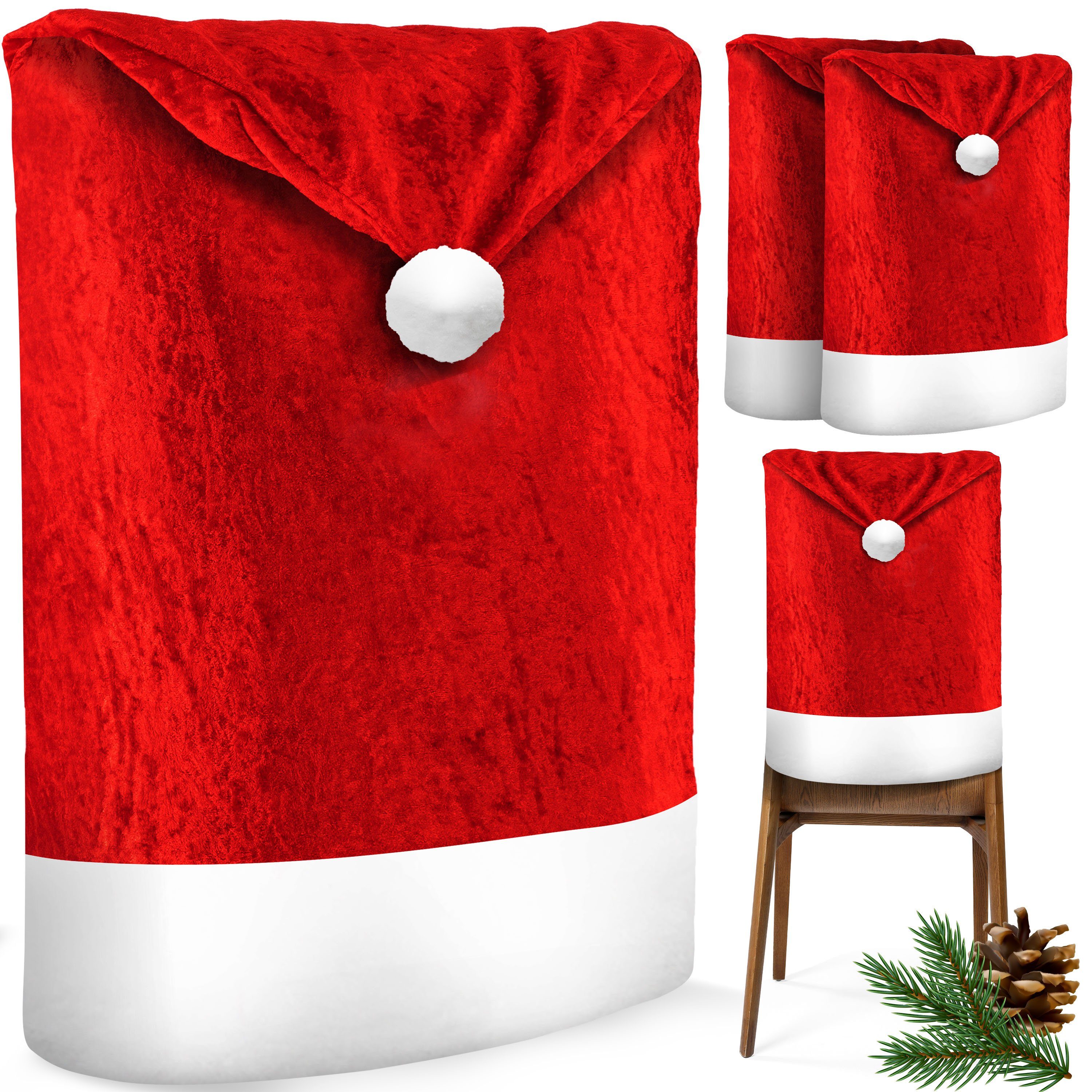 KESSER Weihnachtsfigur, Premium Weihnachtsstuhlüberzug Set Stuhlhussen für  Weihnachten Nikolausmütze Stuhlbezug Husse Weihnachtsdeko für Stühle  Überzieher - Stuhlabdeckung im weihnachtlichen Design