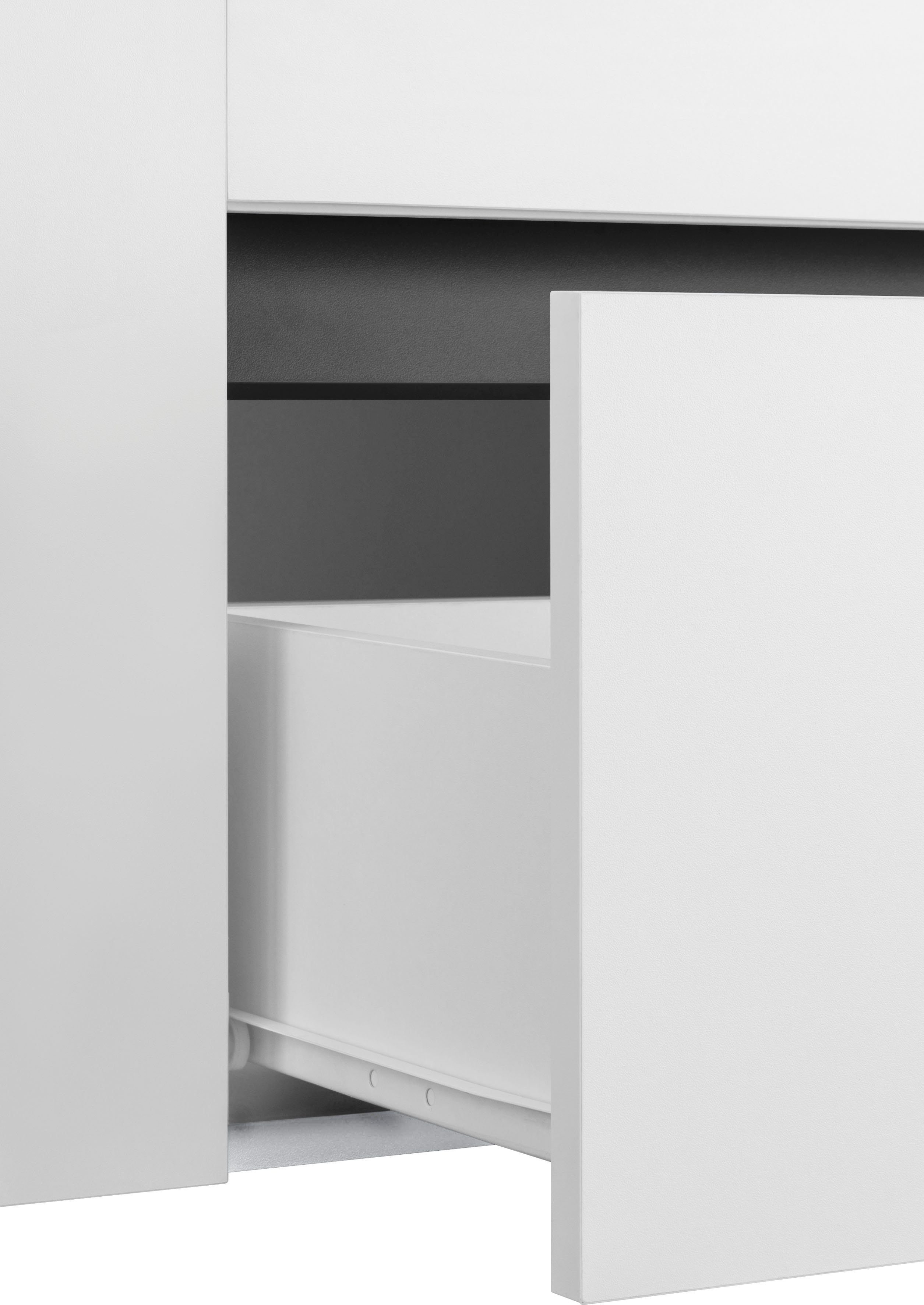 80 | Tür Siphonausschnitt, Push-to-open-Funktion, Höhe Breite Waschbeckenunterschrank Home weiß/weiß cm, weiß Wisla affaire 53 cm