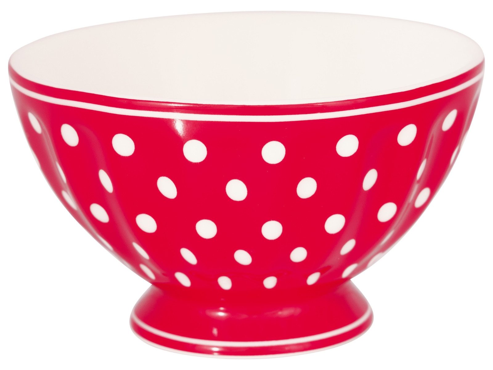 Greengate Dessertschale Dotty French Bowl medium red 10cm, Steingut, (Dessertschalen)