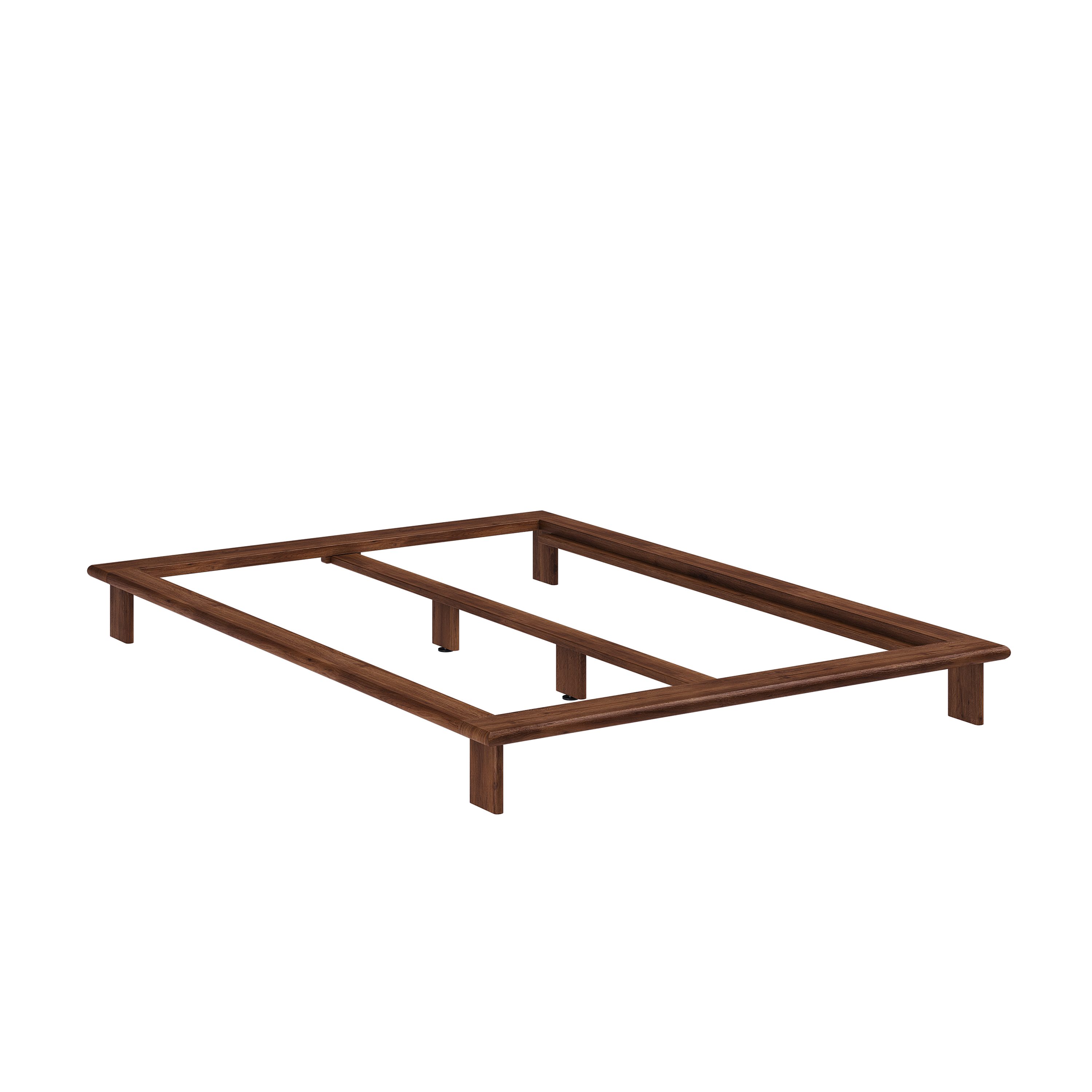 skølm Futonbett Skald aus Massivholz Eiche (Walnussoptik, 140x200 cm), Massivholzbett lackiert, Doppelbett auch in 180x200 cm verfügbar