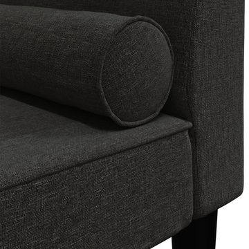 vidaXL Sofa Ottomane Liegesofa Recamiere Sofa Couch 2-Sitzer Schwarz Stoff