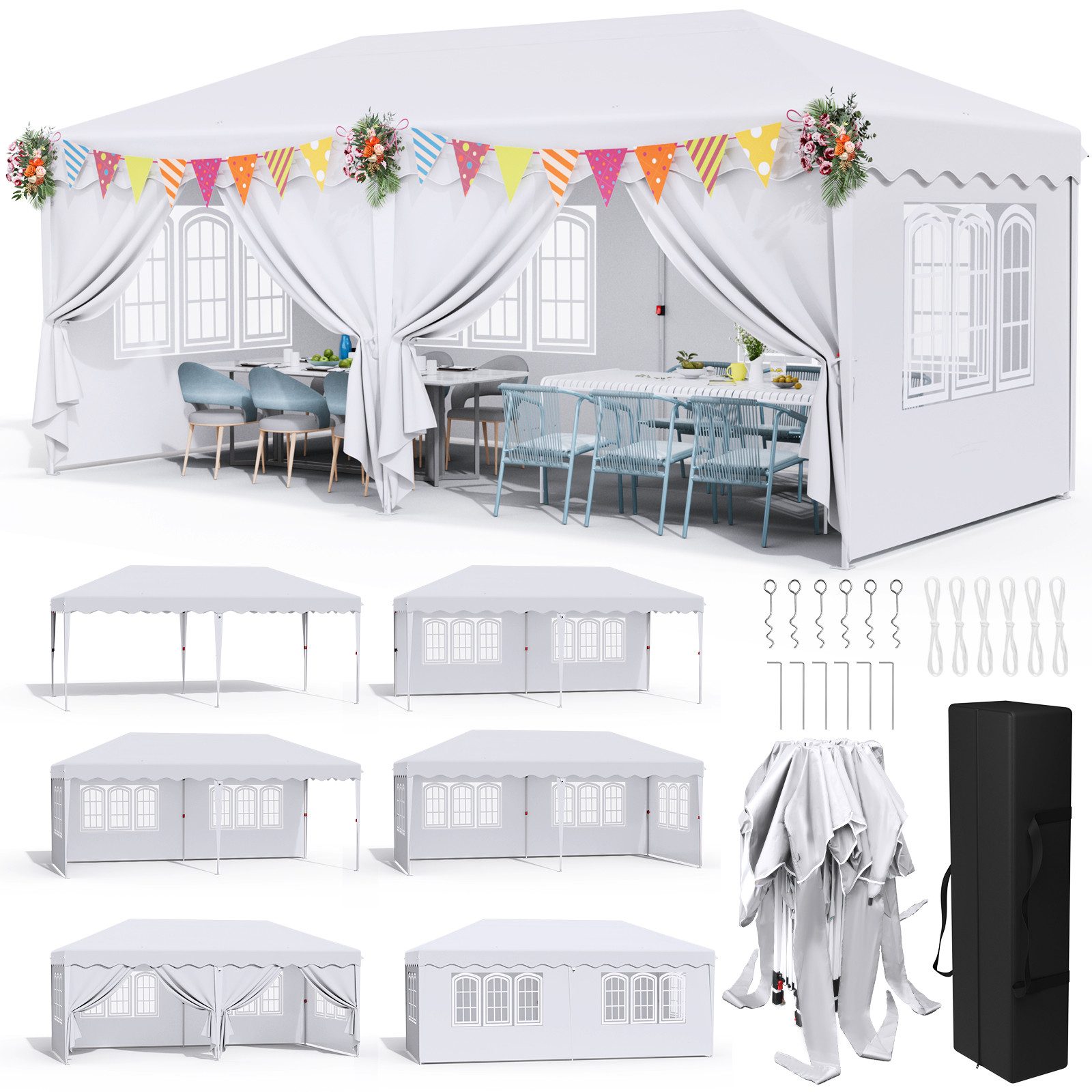 TLGREEN Faltpavillon Pavillon 3x6 Wasserdicht Stabil günstig online kaufen