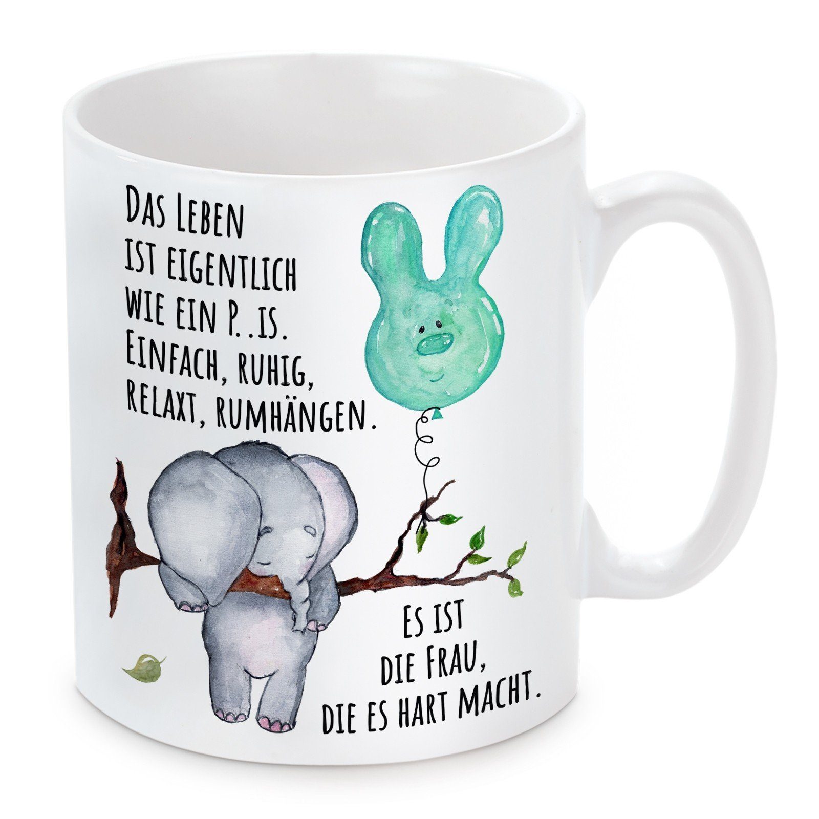 Herzbotschaft Tasse Kaffeebecher mit Motiv ist eigentlich Das P..nis, wie ein spülmaschinenfest Leben Kaffeetasse mikrowellengeeignet und Keramik