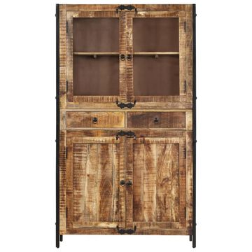 vidaXL Sideboard Highboard 100x40x175 cm Massives Raues Mangoholz (1 St)