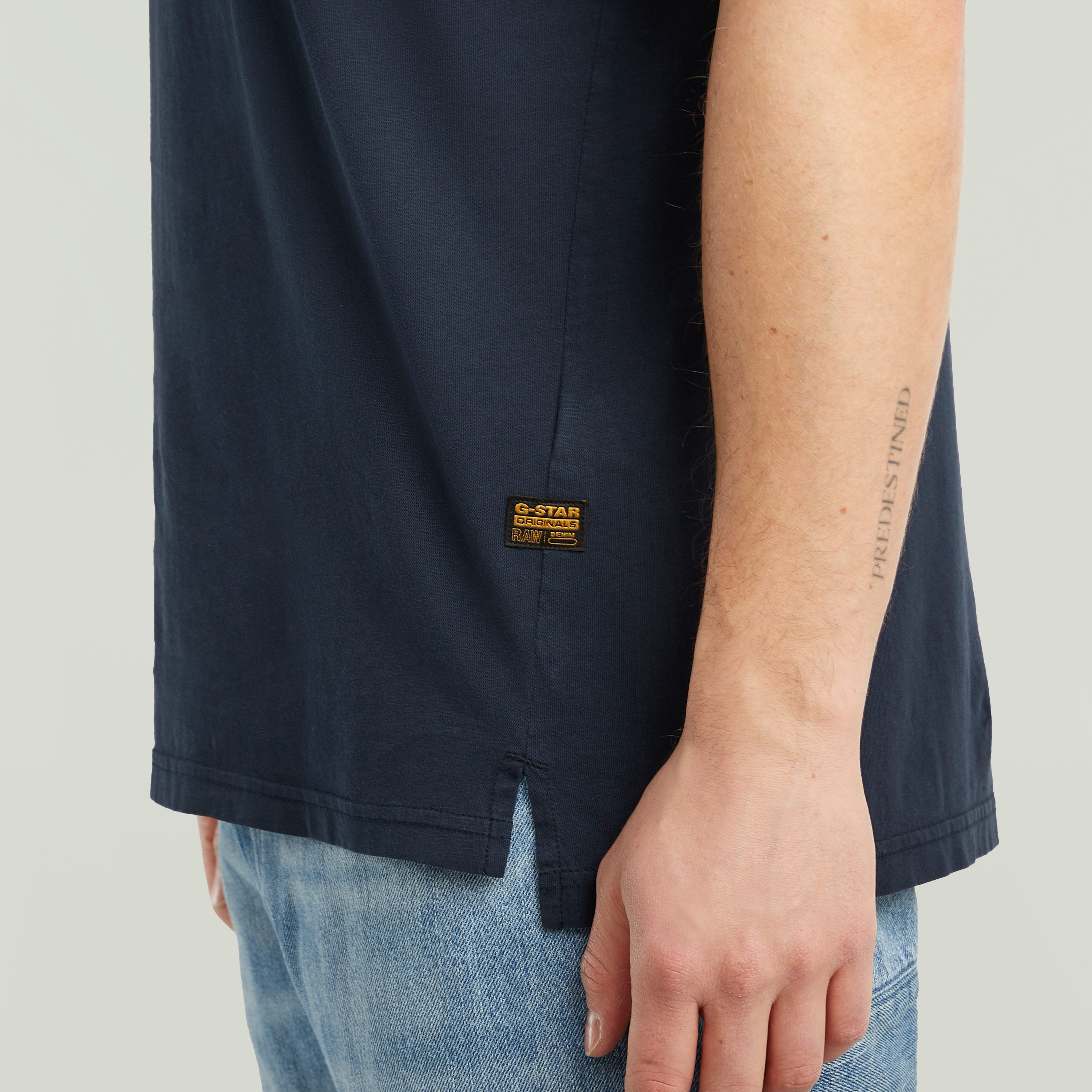G-STAR T-Shirt Nifous Rundhals, mit Rippeinsatz