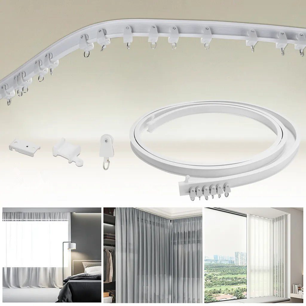 MECO Gardinenschiene 5 meter Flexible Vorhangschiene, günstig online kaufen